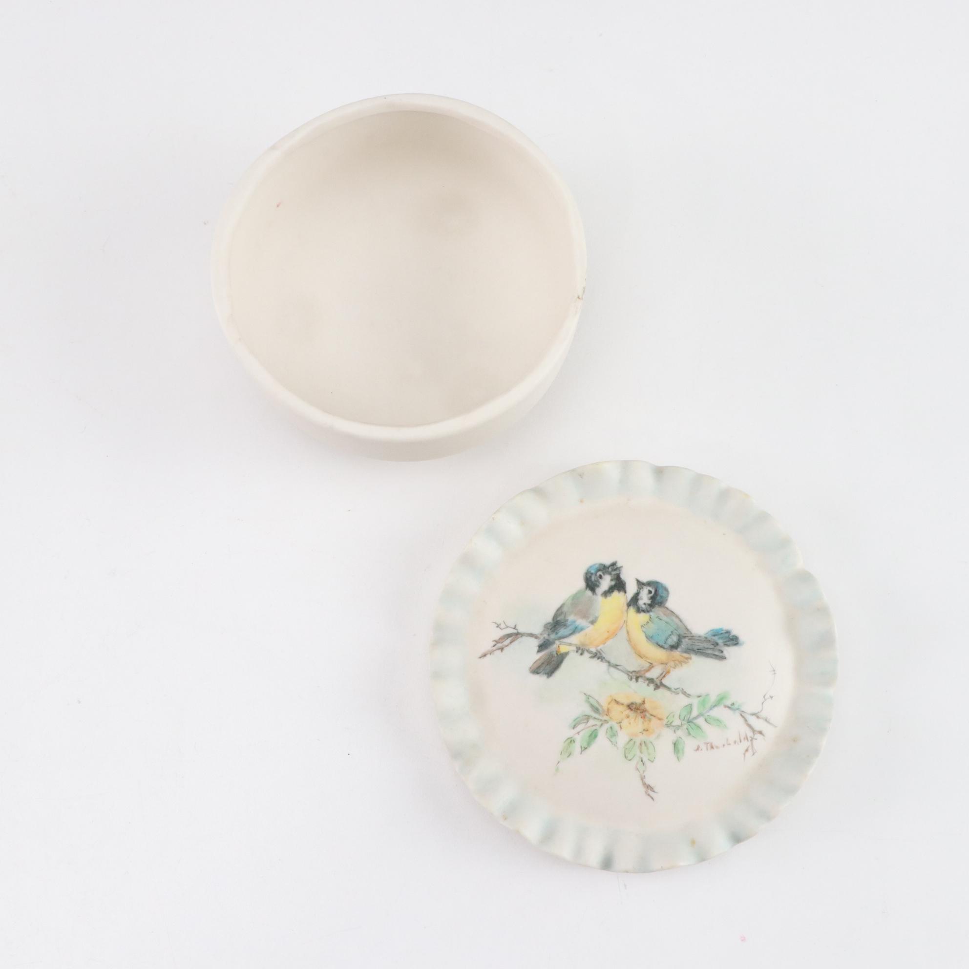 Hand-Painted Blue Bird Dish, Floral Planter & Yellow Lily Sculpture