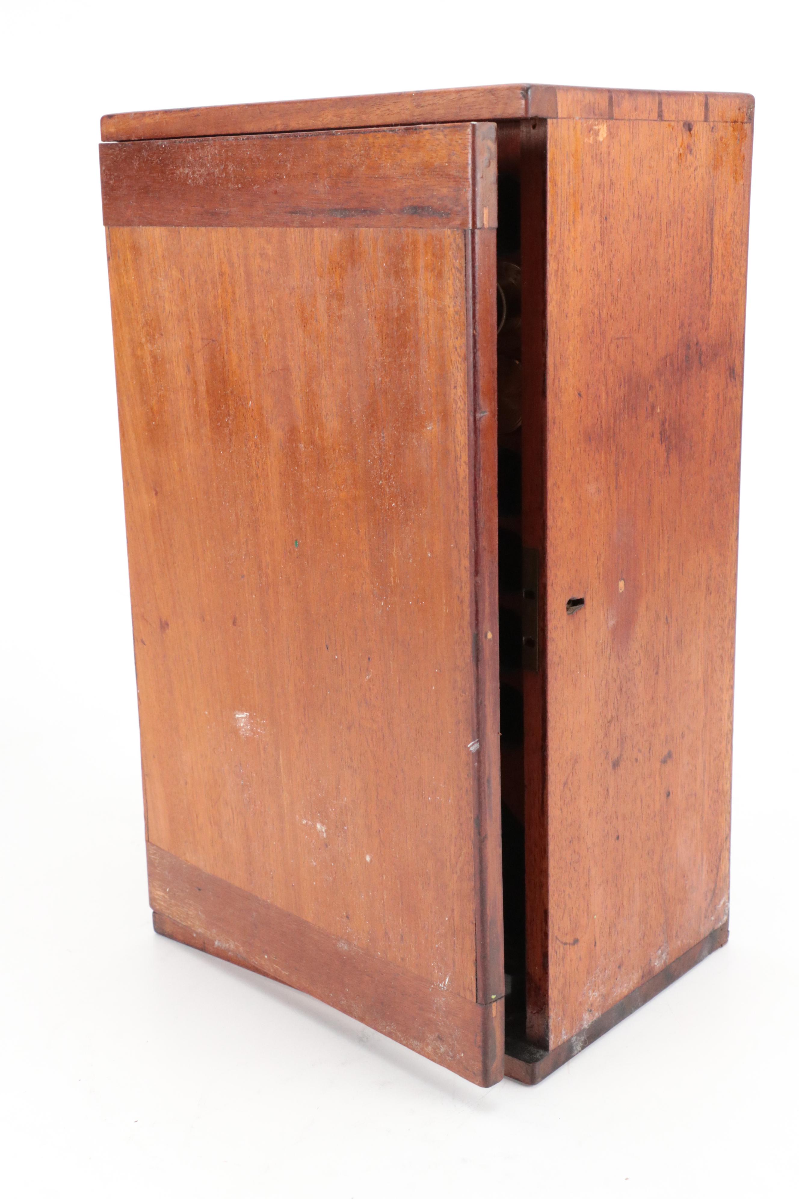 English Henry Crouch Lacquered Brass Binocular Microscope, Late 19th C.