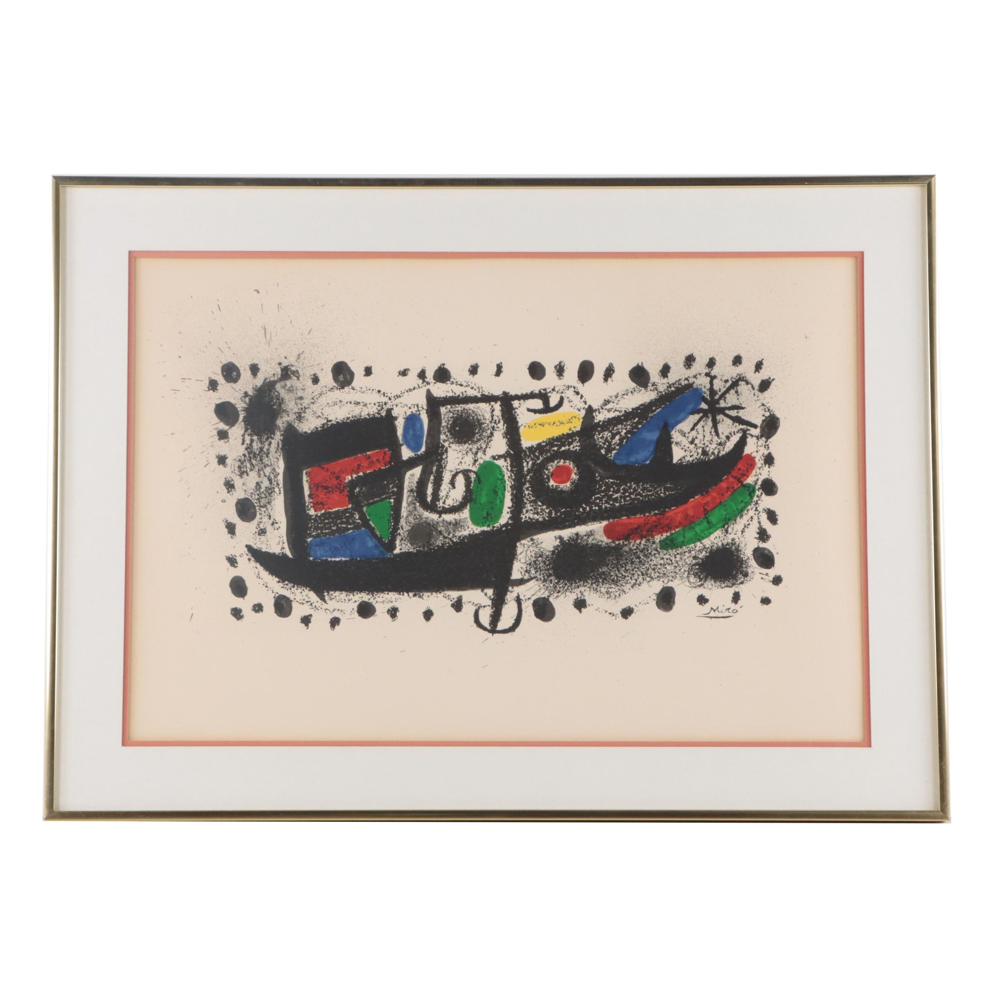 Joan Miró Surreal Lithograph "Und Katalonian," 1970