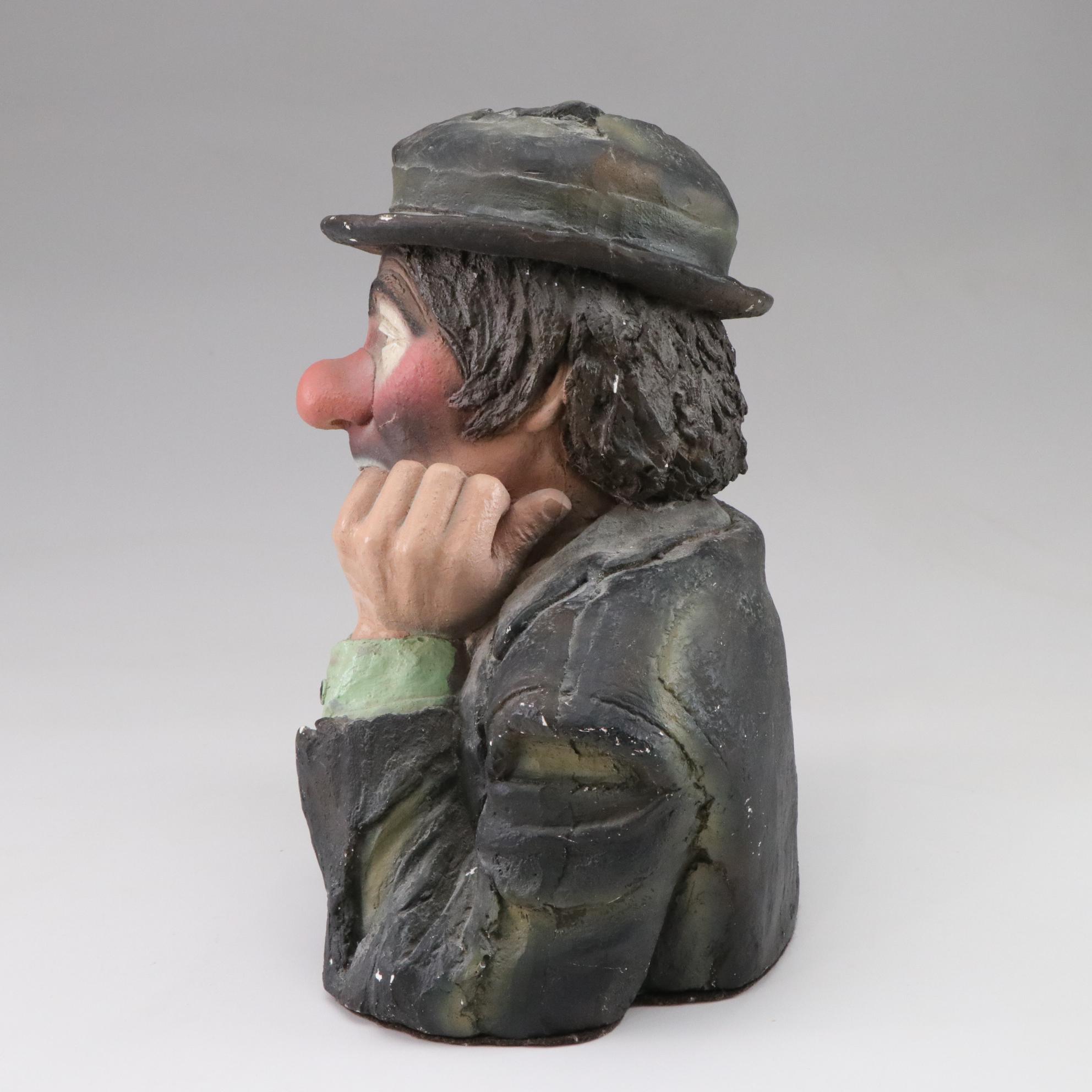 Emmett Kelly Jr. Bust, Snow Globe, and "The Putt" Statuette