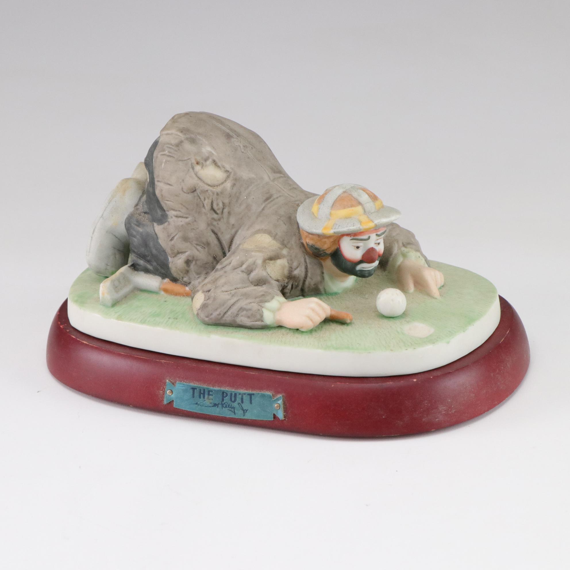 Emmett Kelly Jr. Bust, Snow Globe, and "The Putt" Statuette