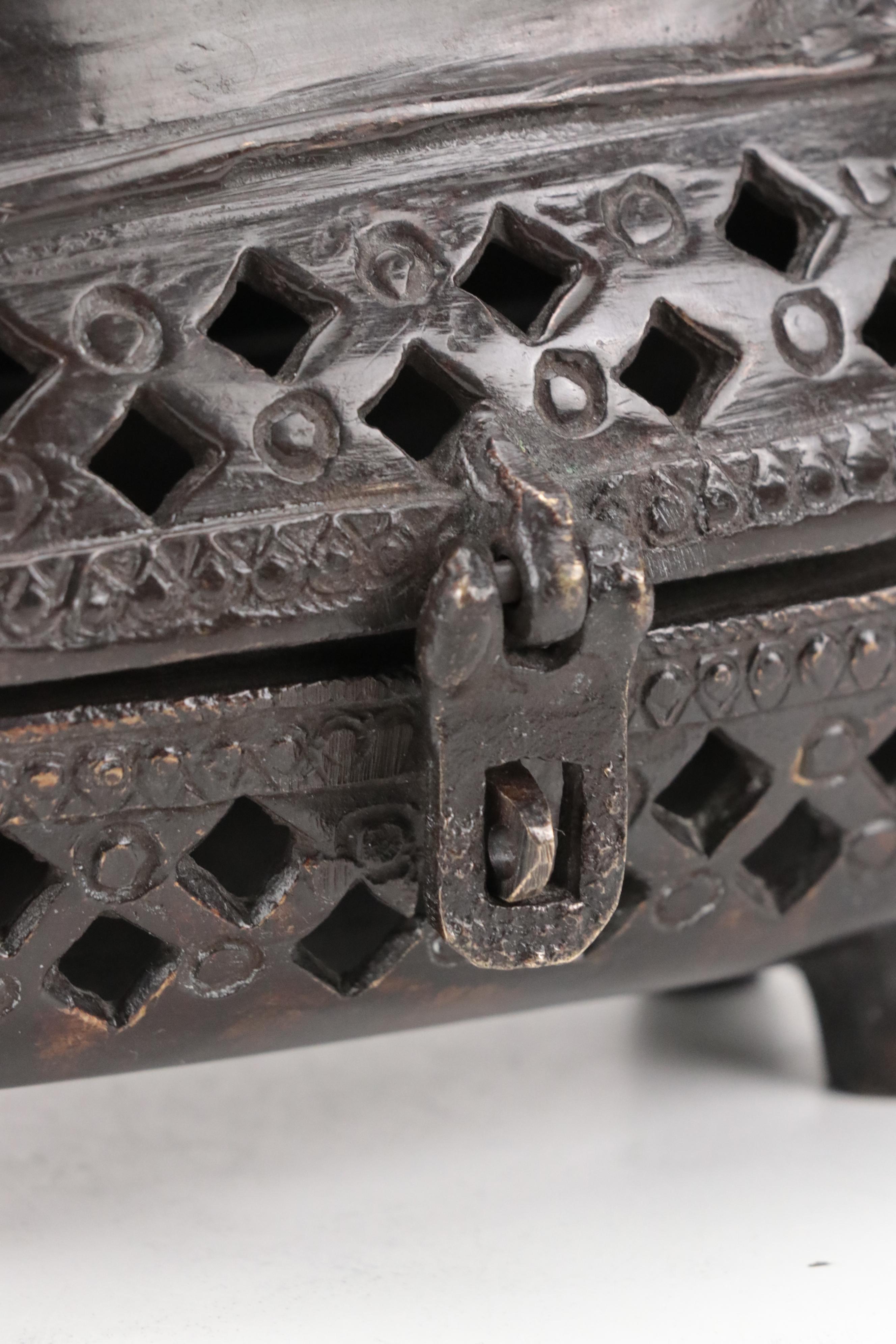 Elephant Motif Bronze Finish Metal Censer