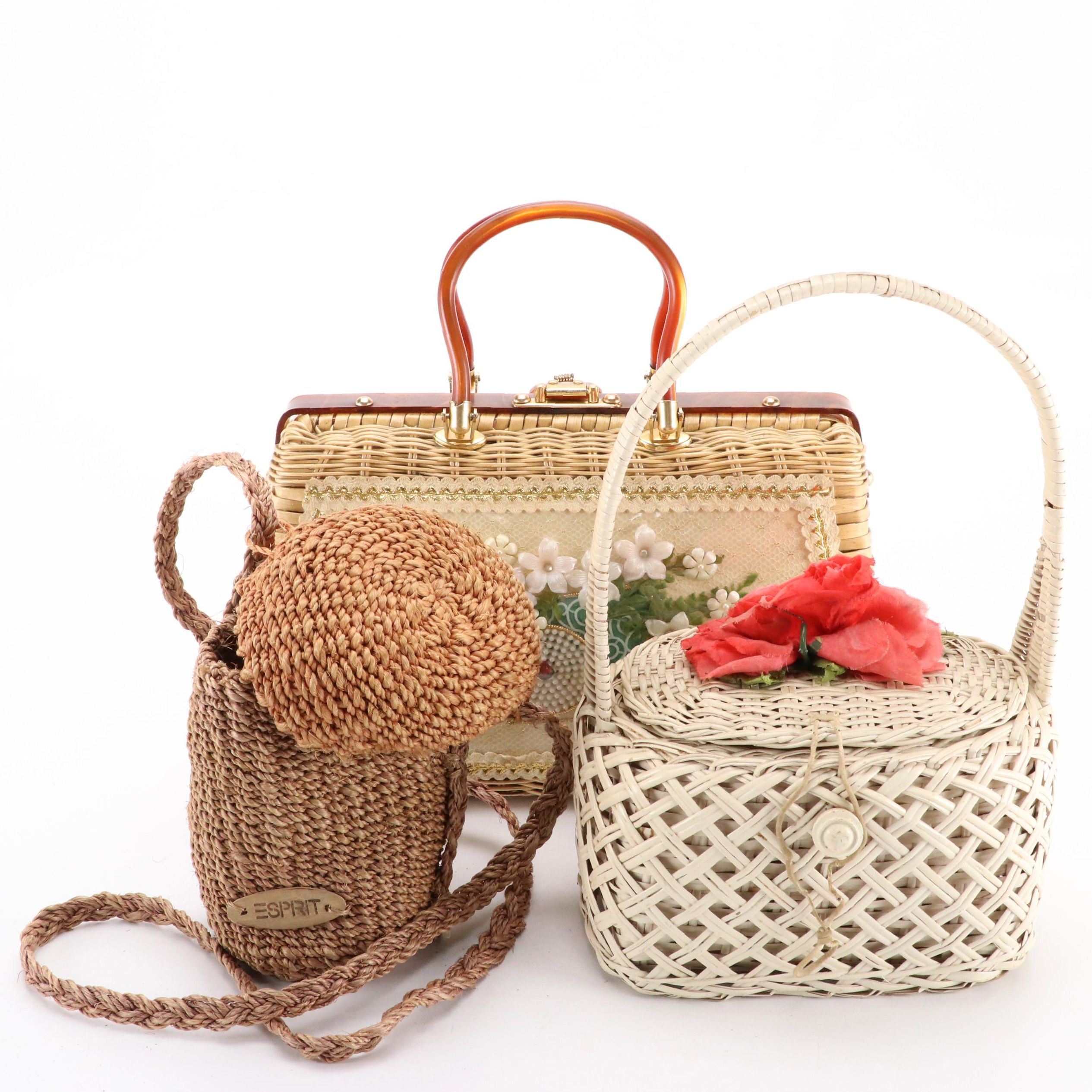 Princess Charming by Atlas and Ritter Wicker Purses with Esprit Woven Fiber Bag