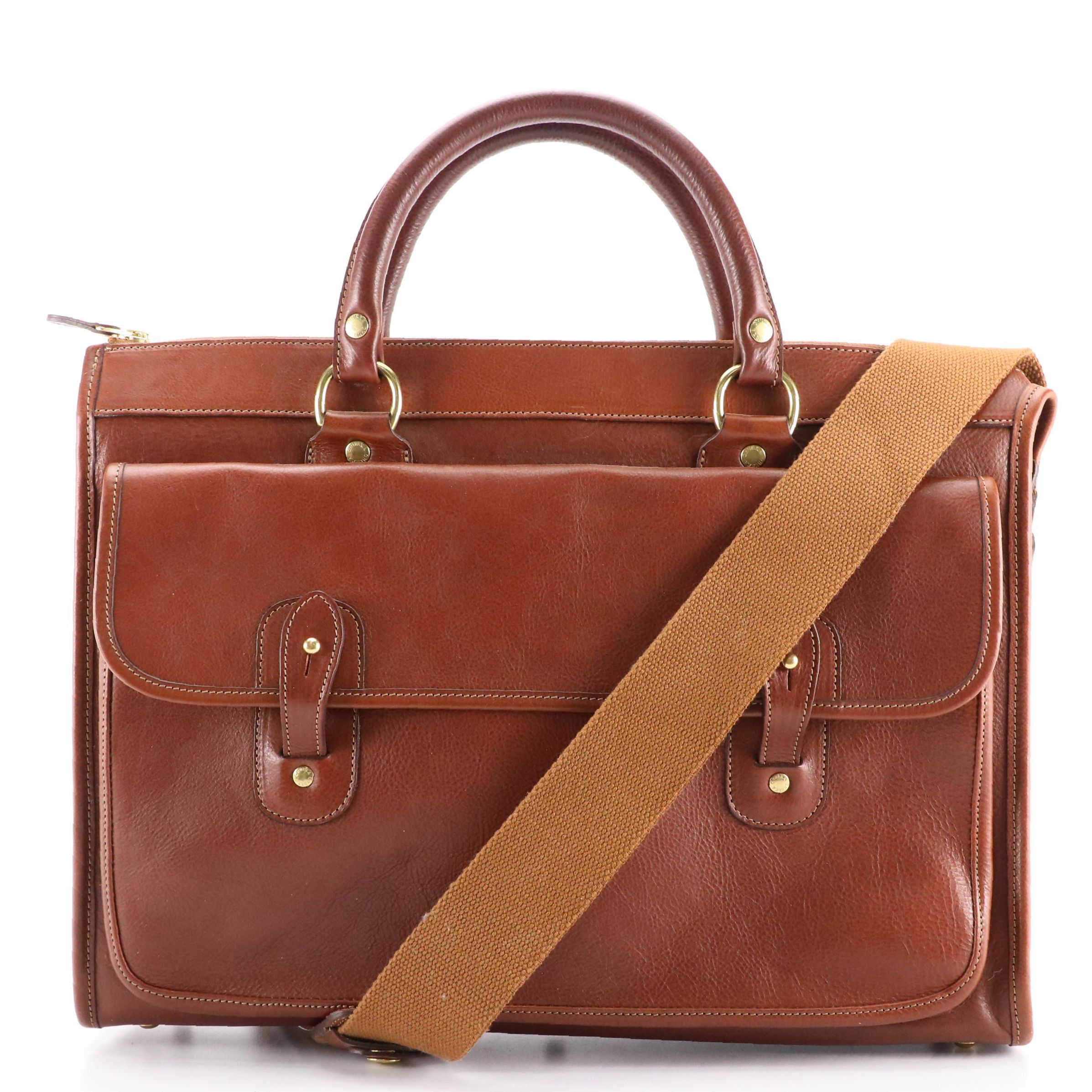 Ghurka Nº17 Satchel Briefcase Bag in Chestnut Brown Grained Leather