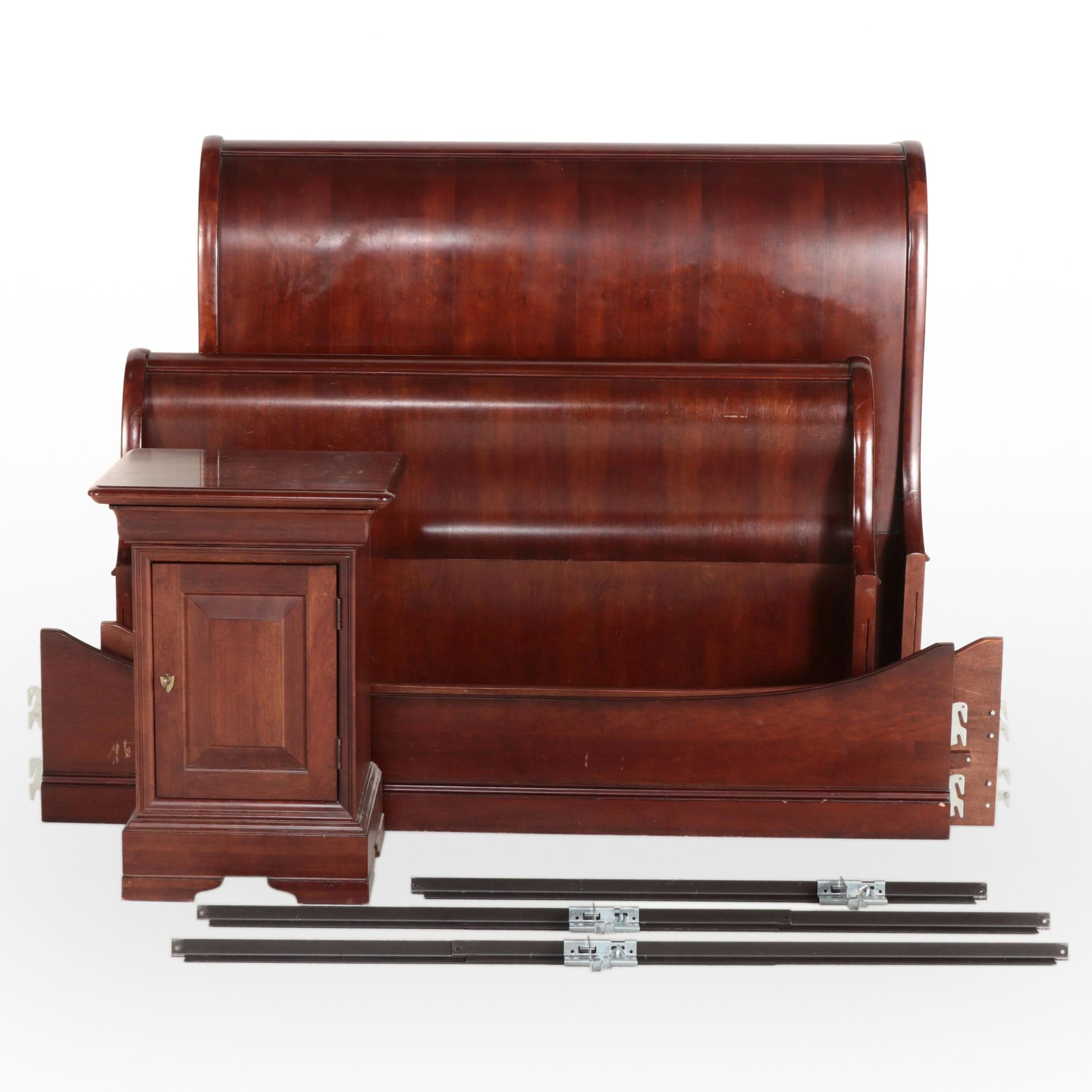 Pennsylvania House Louis Philippe Style Cherry Queen Sleigh Bed & Nightstand
