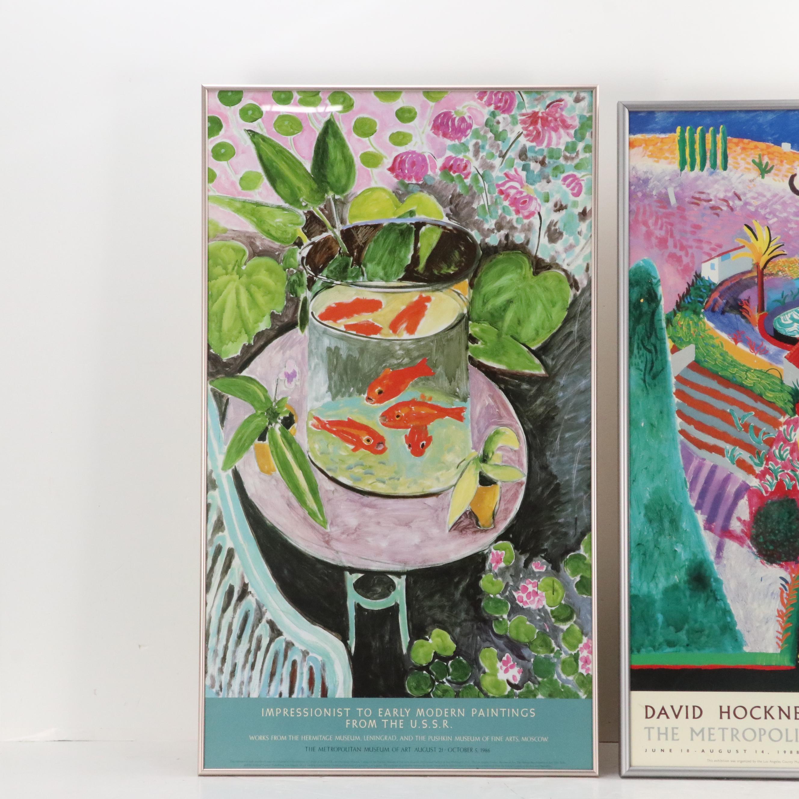 Offset Lithograph Exhibition Posters After Henri Matisse and David Hockney