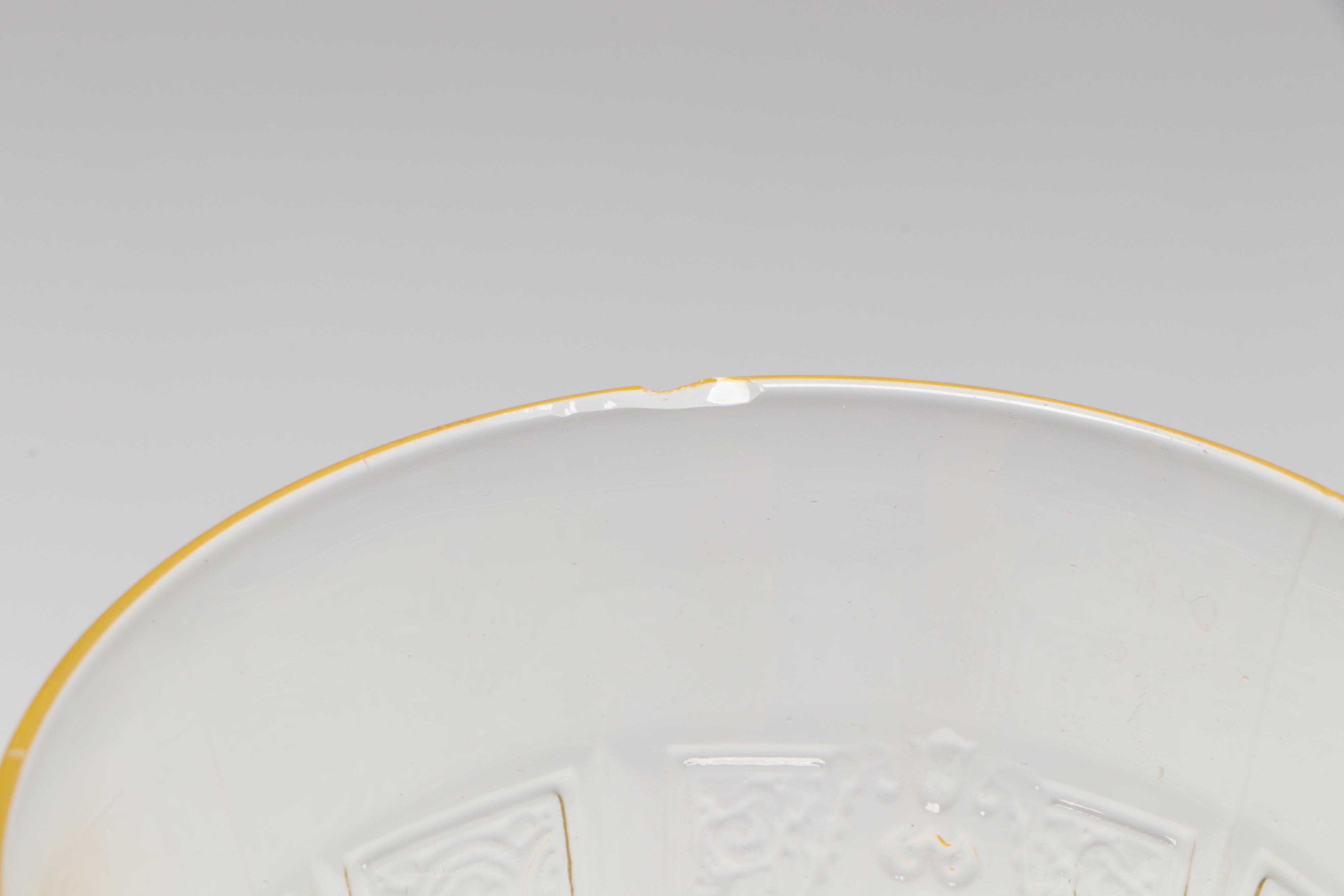 Lancaster Glass "Cane Landrum" and Other Yellow Depression Glass Tableware