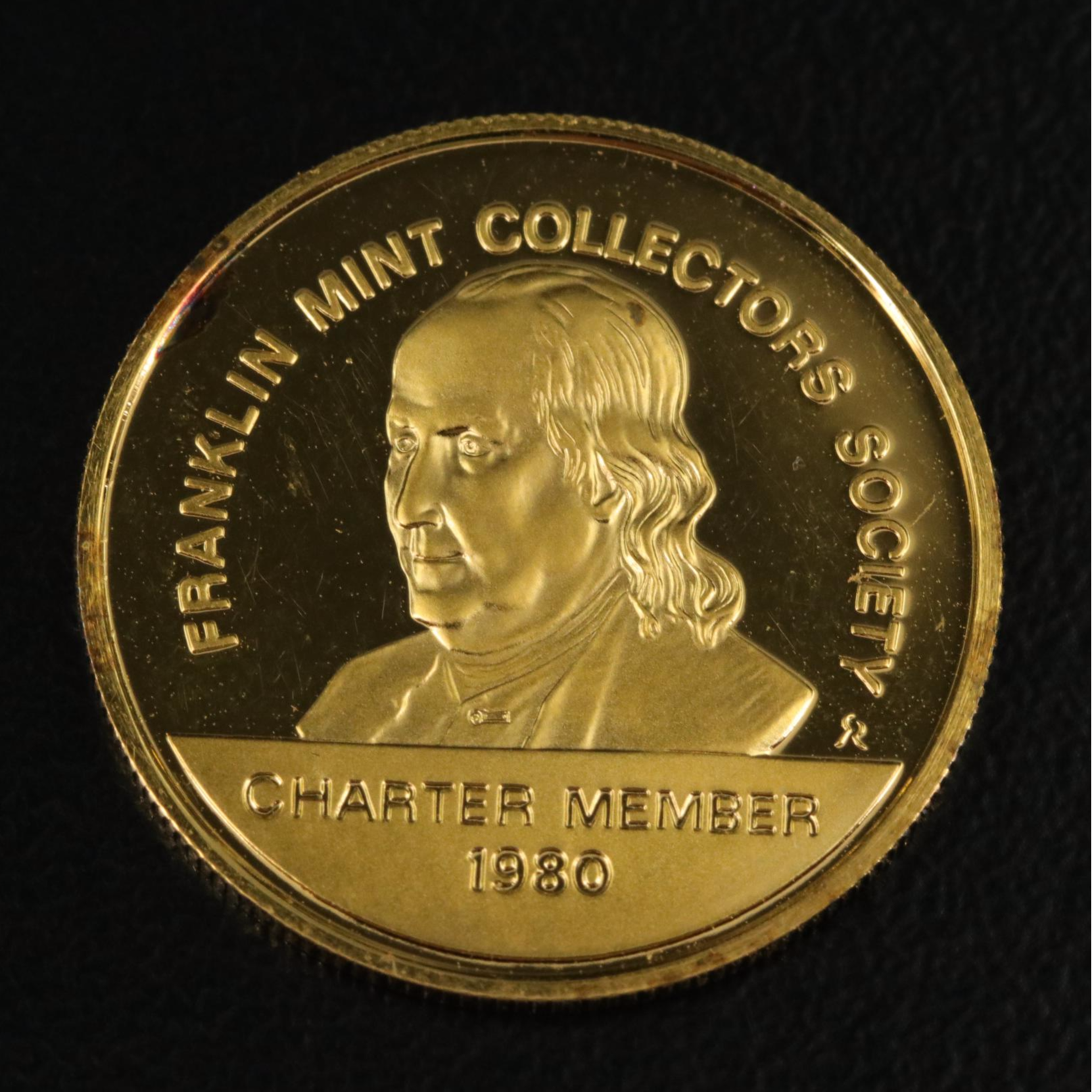 Franklin Mint Collector's Society Gold Plated Sterling Silver Medal