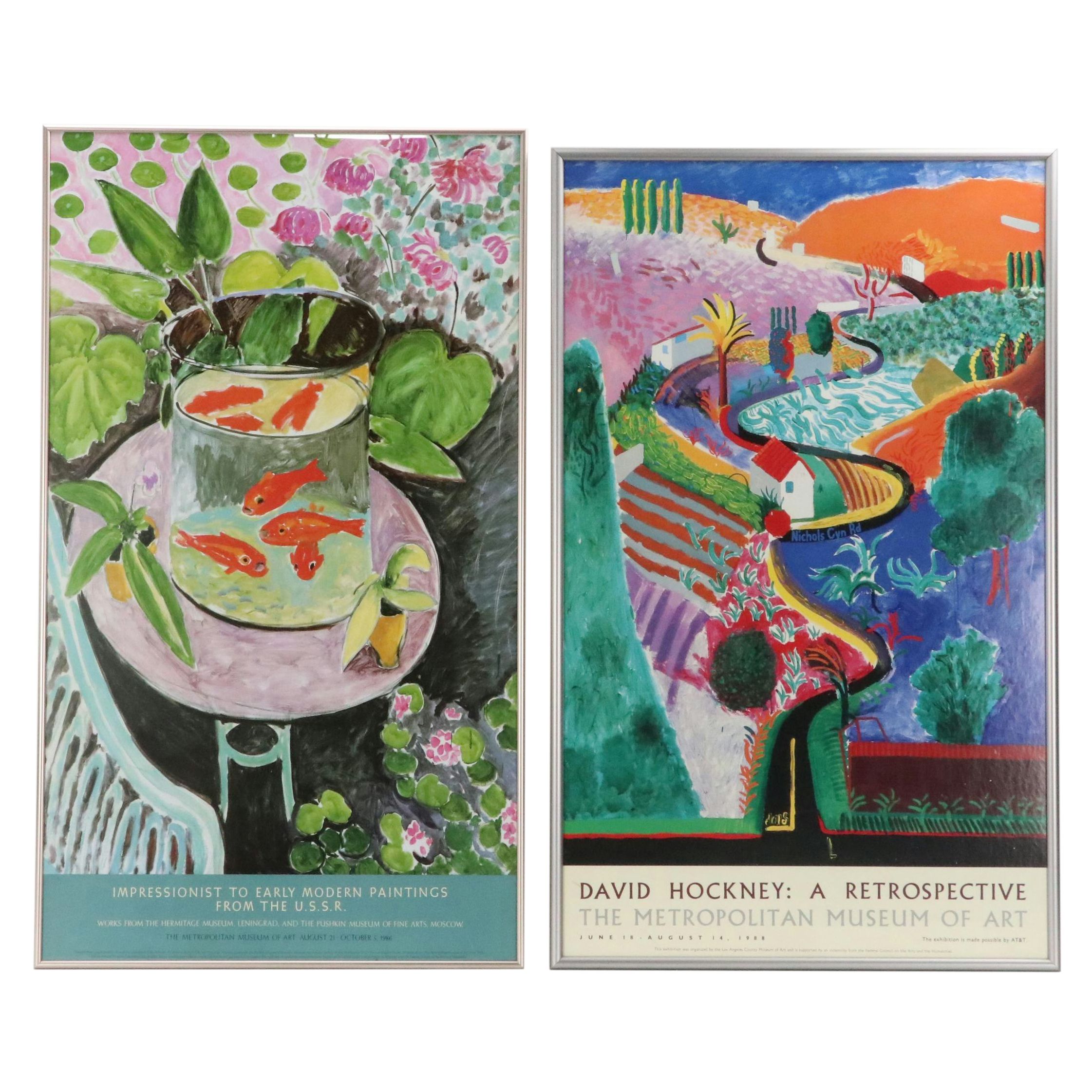 Offset Lithograph Exhibition Posters After Henri Matisse and David Hockney