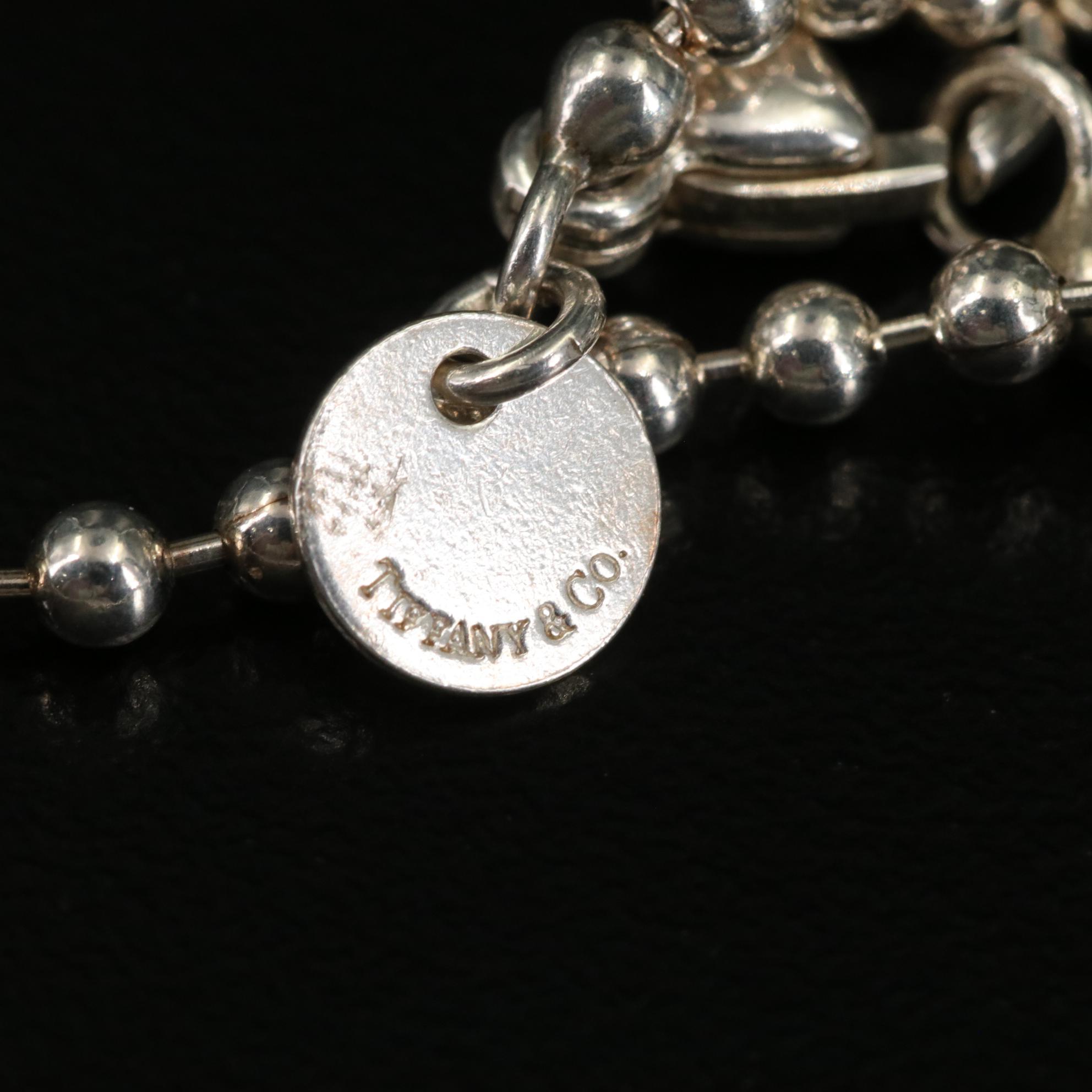 Tiffany & Co. Please Return To Sterling Heart Tag Drop Pendant Necklace
