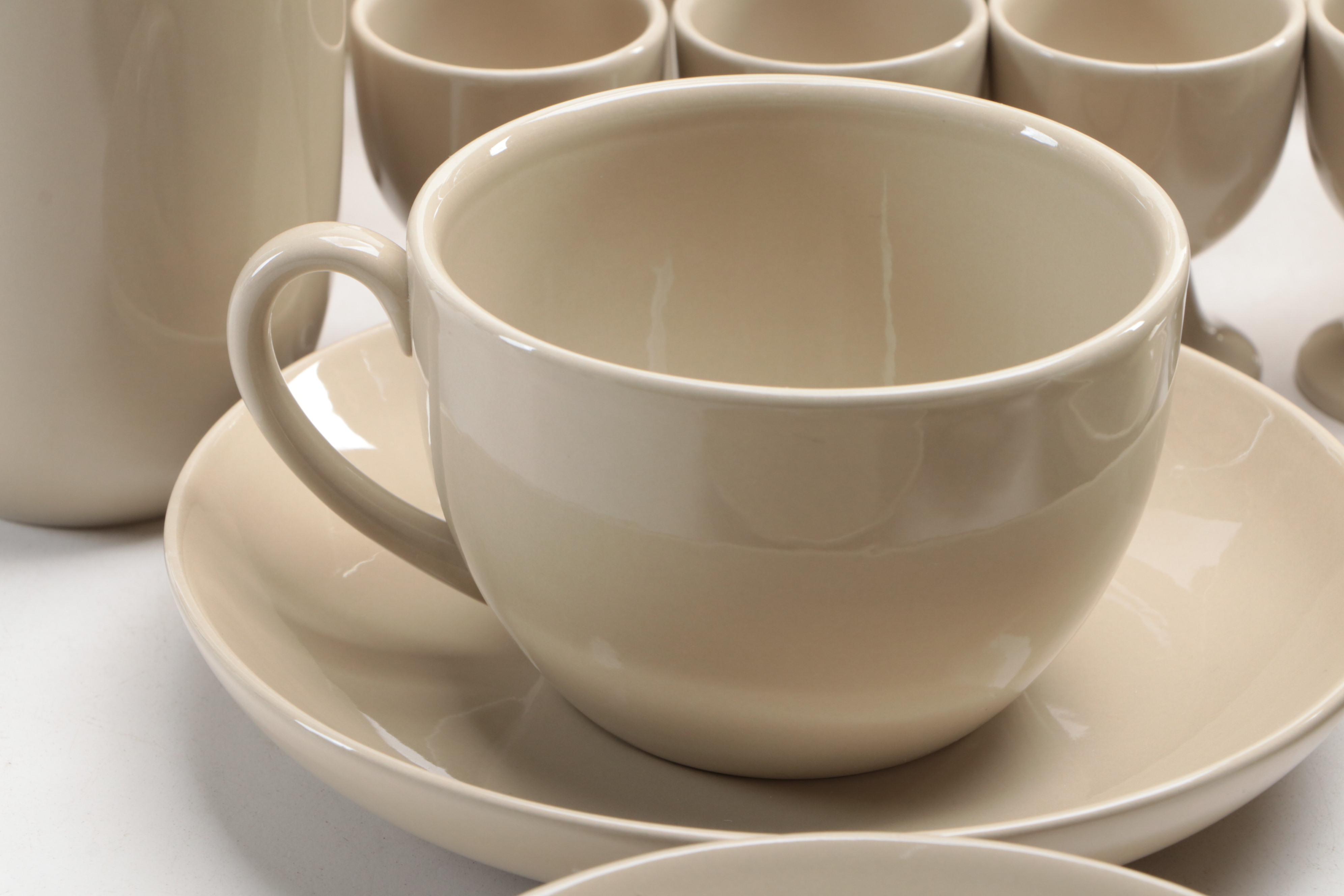 Wedgwood "Drabware" Coffee Pot, Pitcher, Cups, Bowls and More, 1999–2000