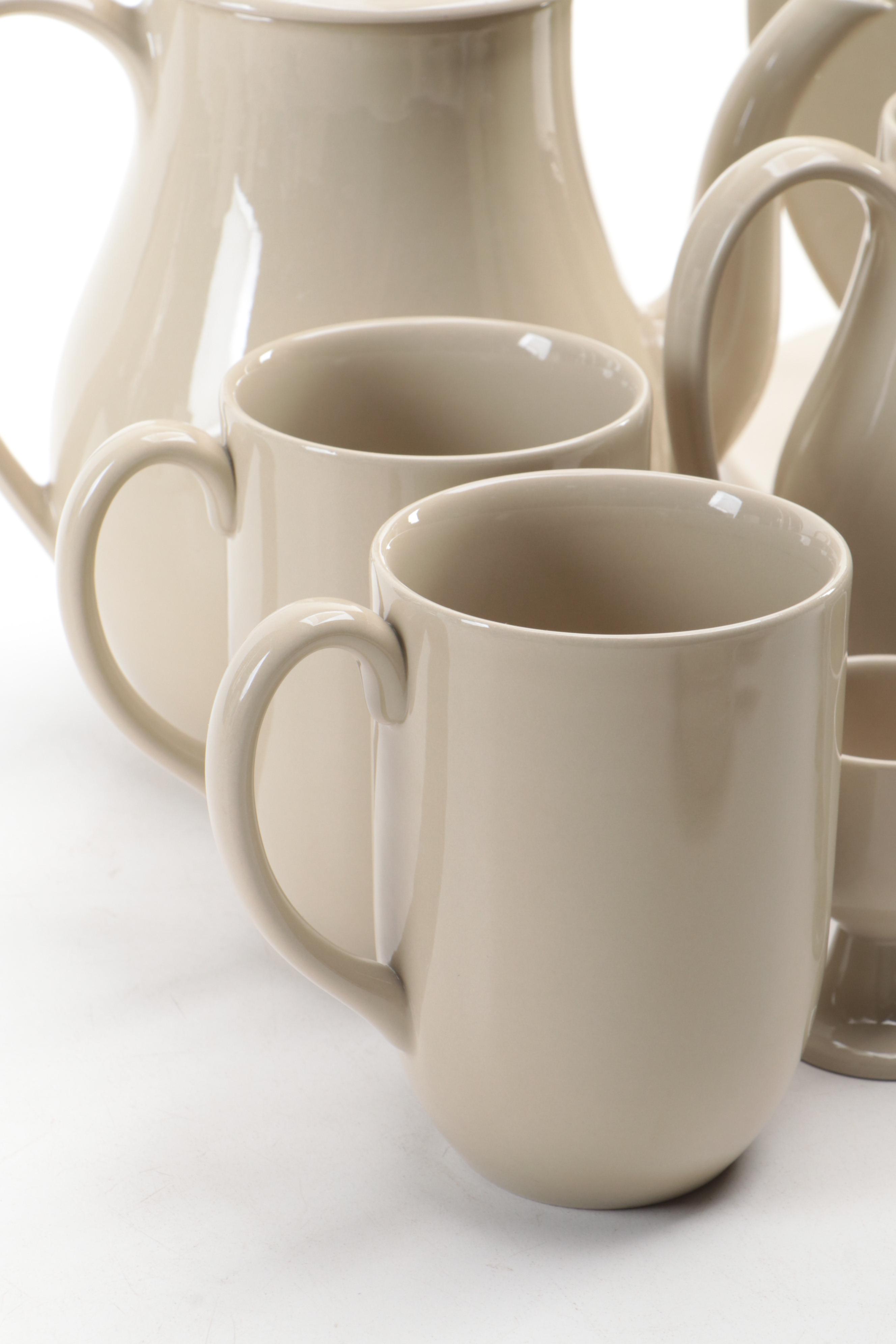 Wedgwood "Drabware" Coffee Pot, Pitcher, Cups, Bowls and More, 1999–2000