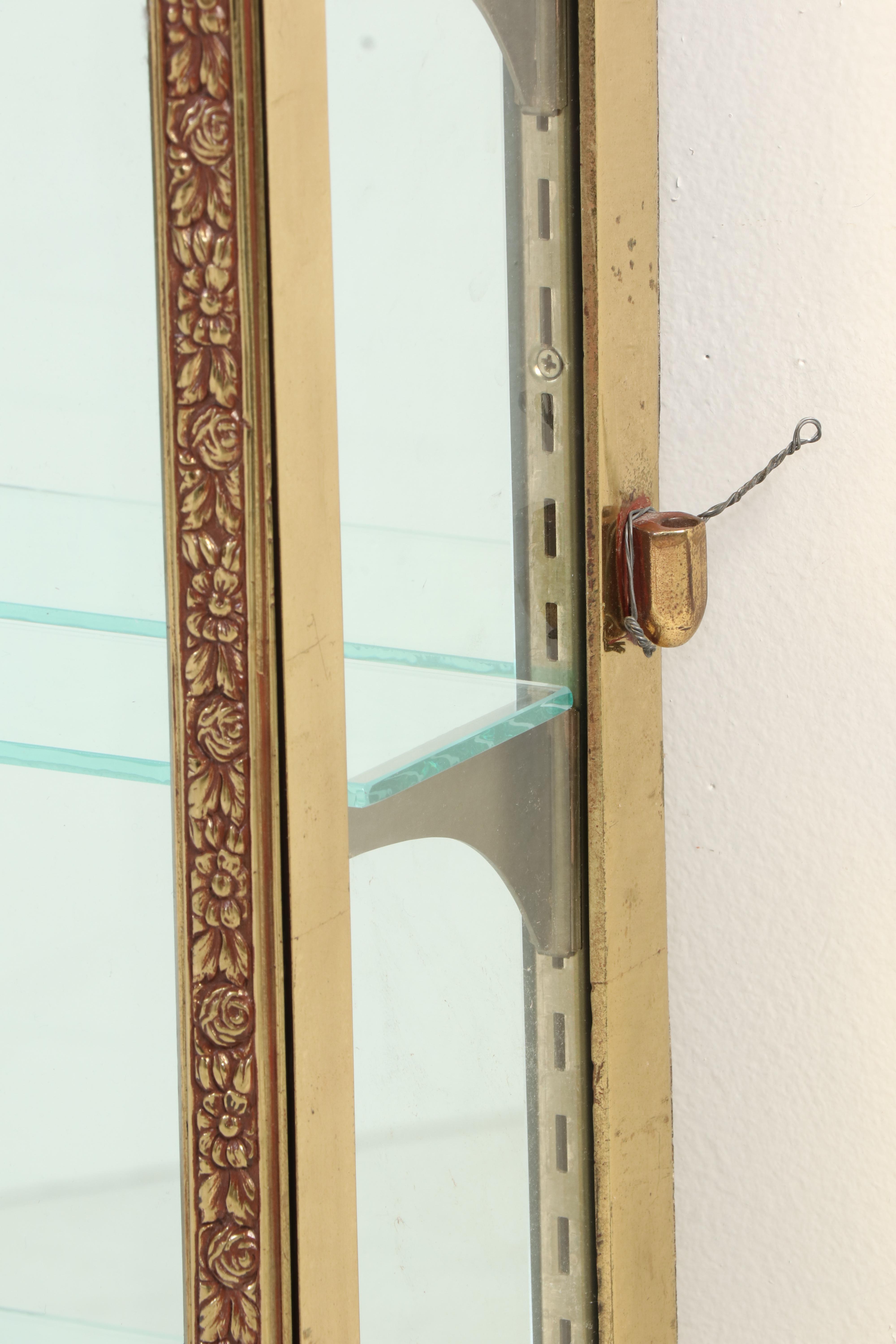 Neoclassical Style Brass and Mirror-Back Display Cabinet