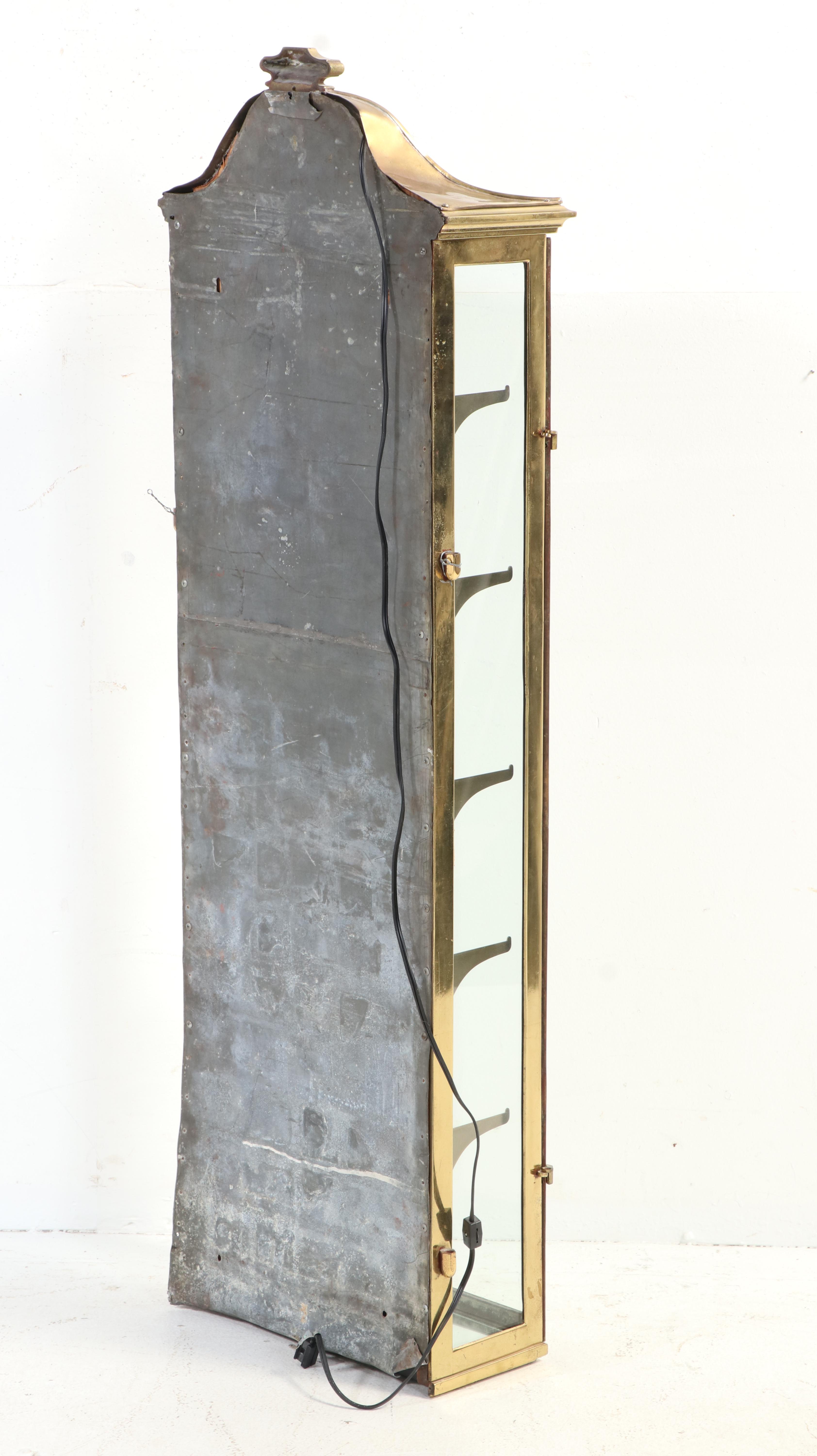 Neoclassical Style Brass and Mirror-Back Display Cabinet