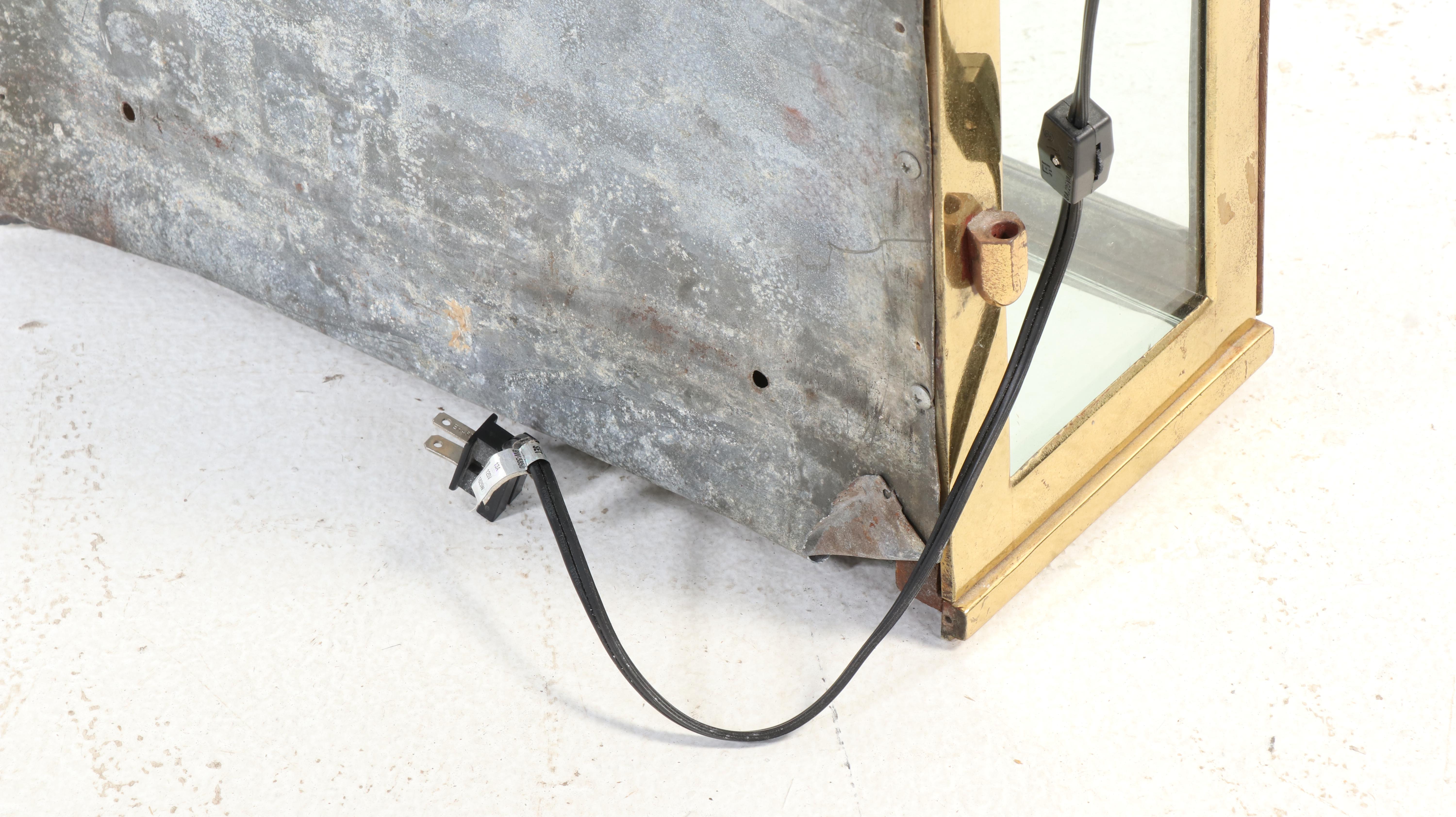 Neoclassical Style Brass and Mirror-Back Display Cabinet