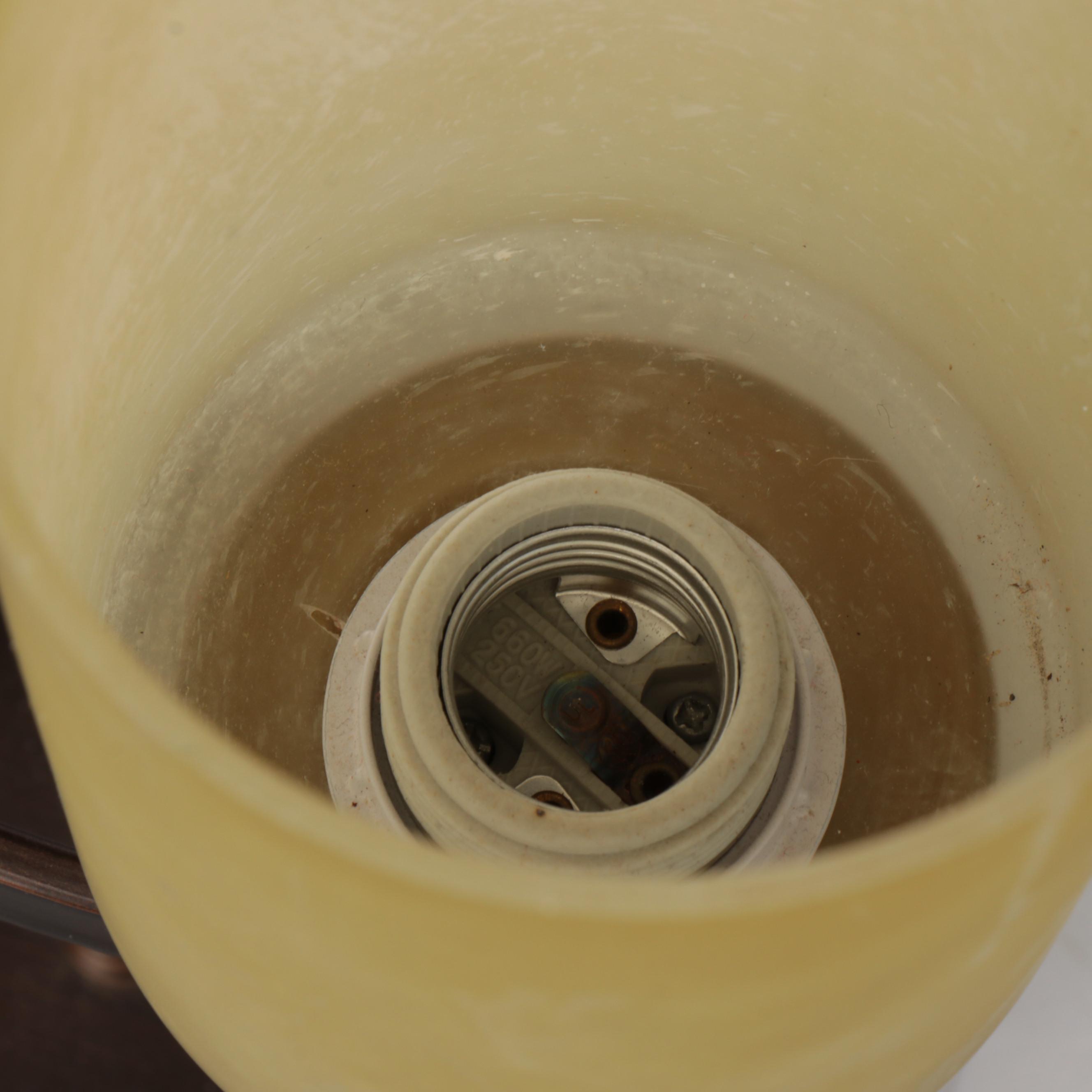 Allen + Roth Metal Two-Arm Table Lamp with Frosted Glass Shades, 21st C.