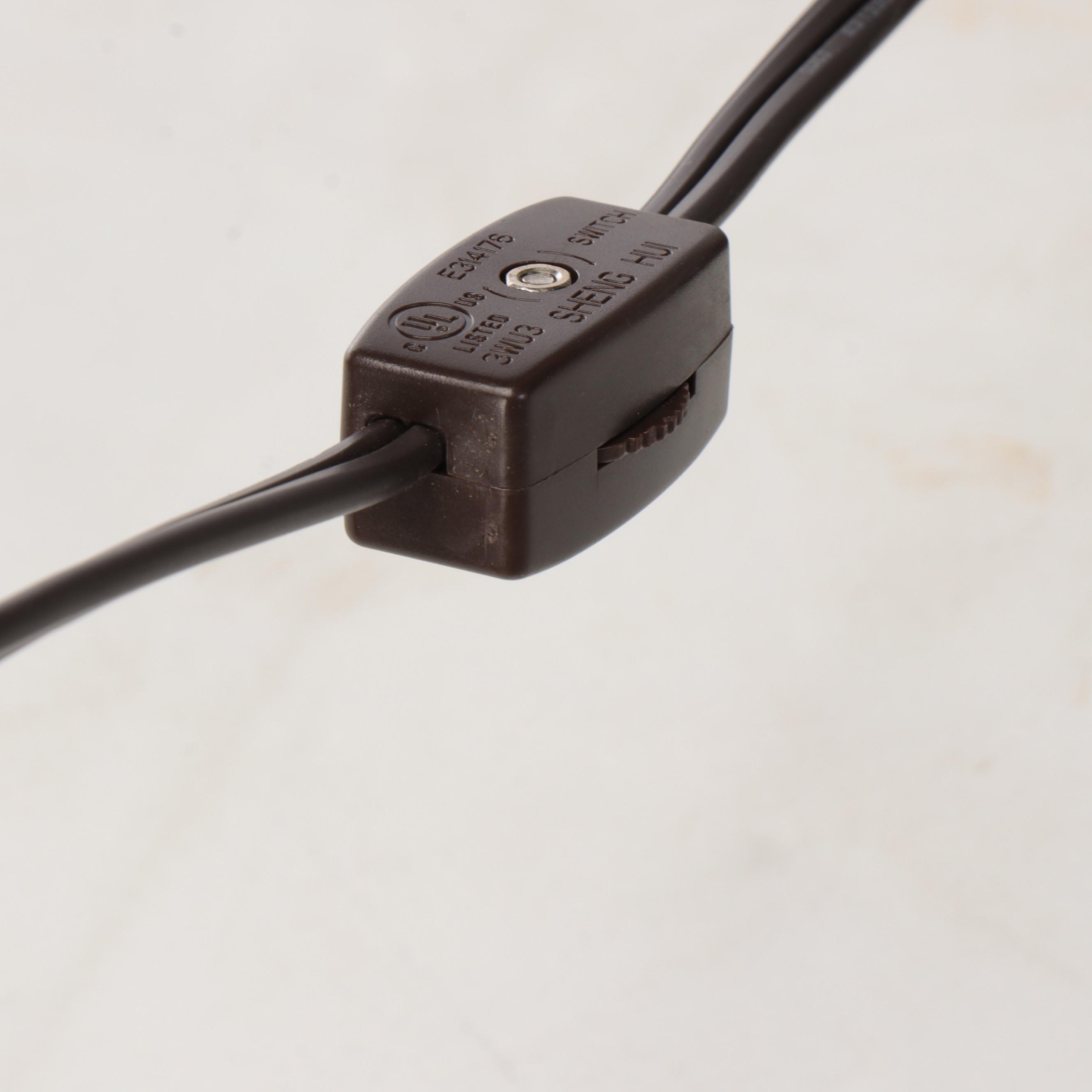 Allen + Roth Metal Two-Arm Table Lamp with Frosted Glass Shades, 21st C.