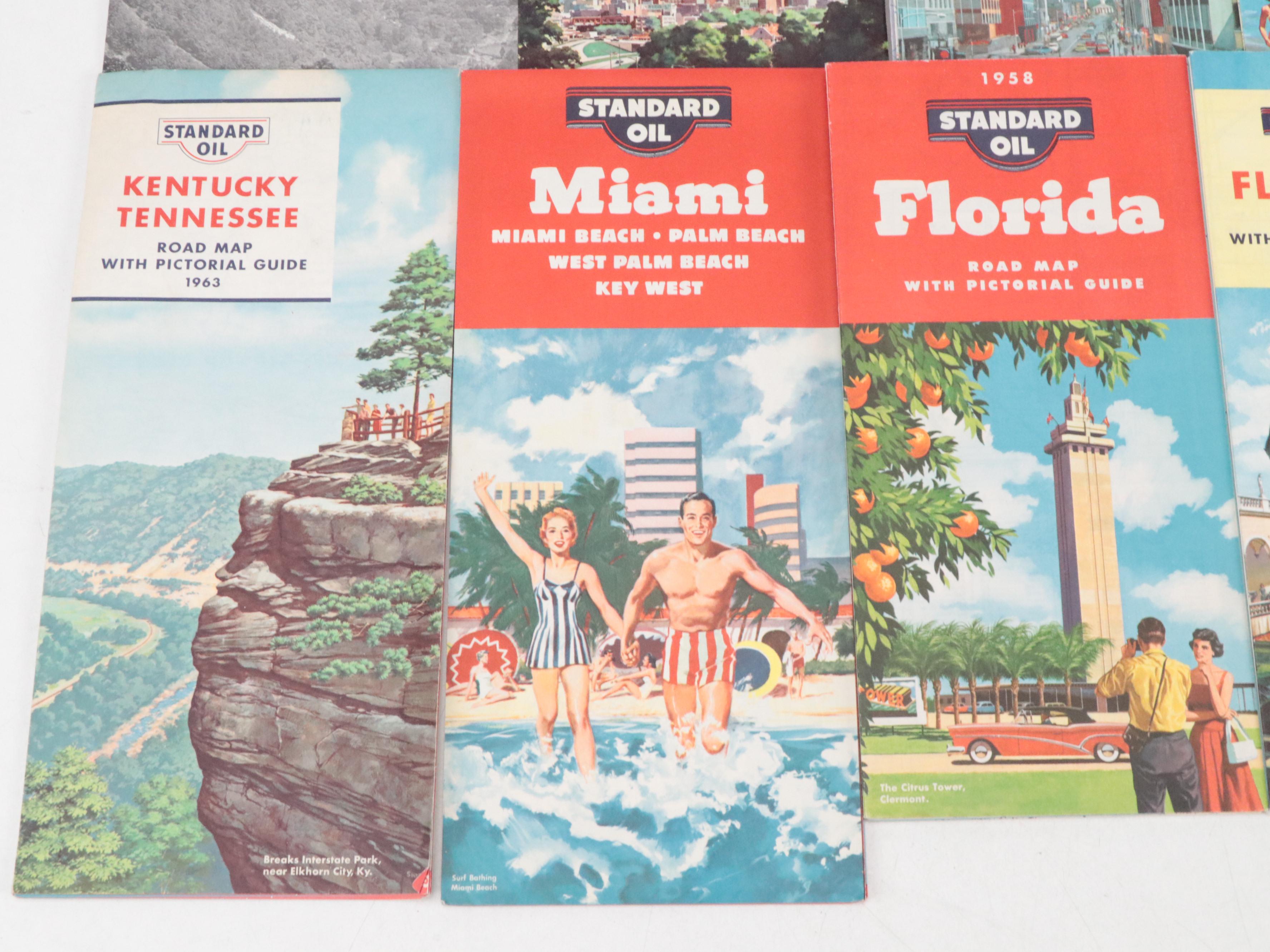 Atlanta, Georgia, Florida, Kentucky and Other Road Maps, Mid to Late 20th C.