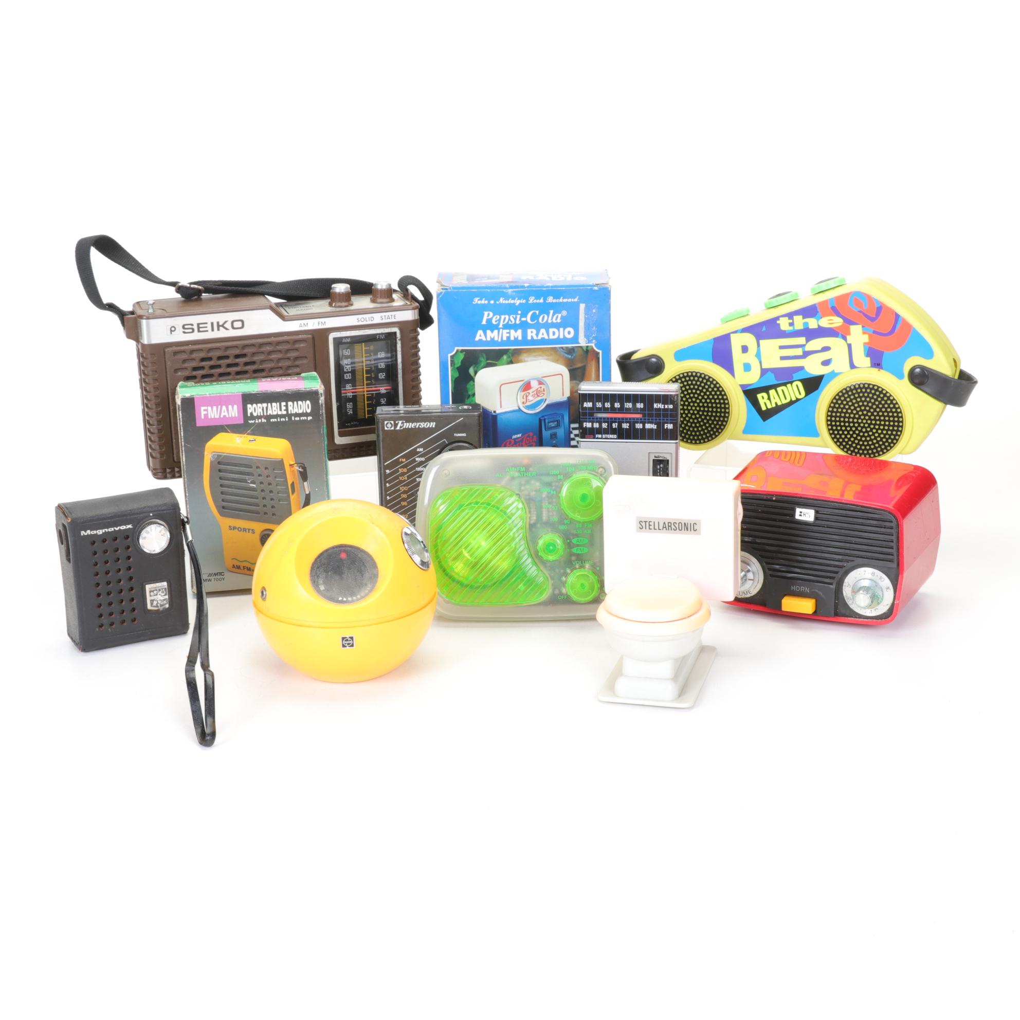 Portable Transistor Radios by General Electric, Panasonic and Others