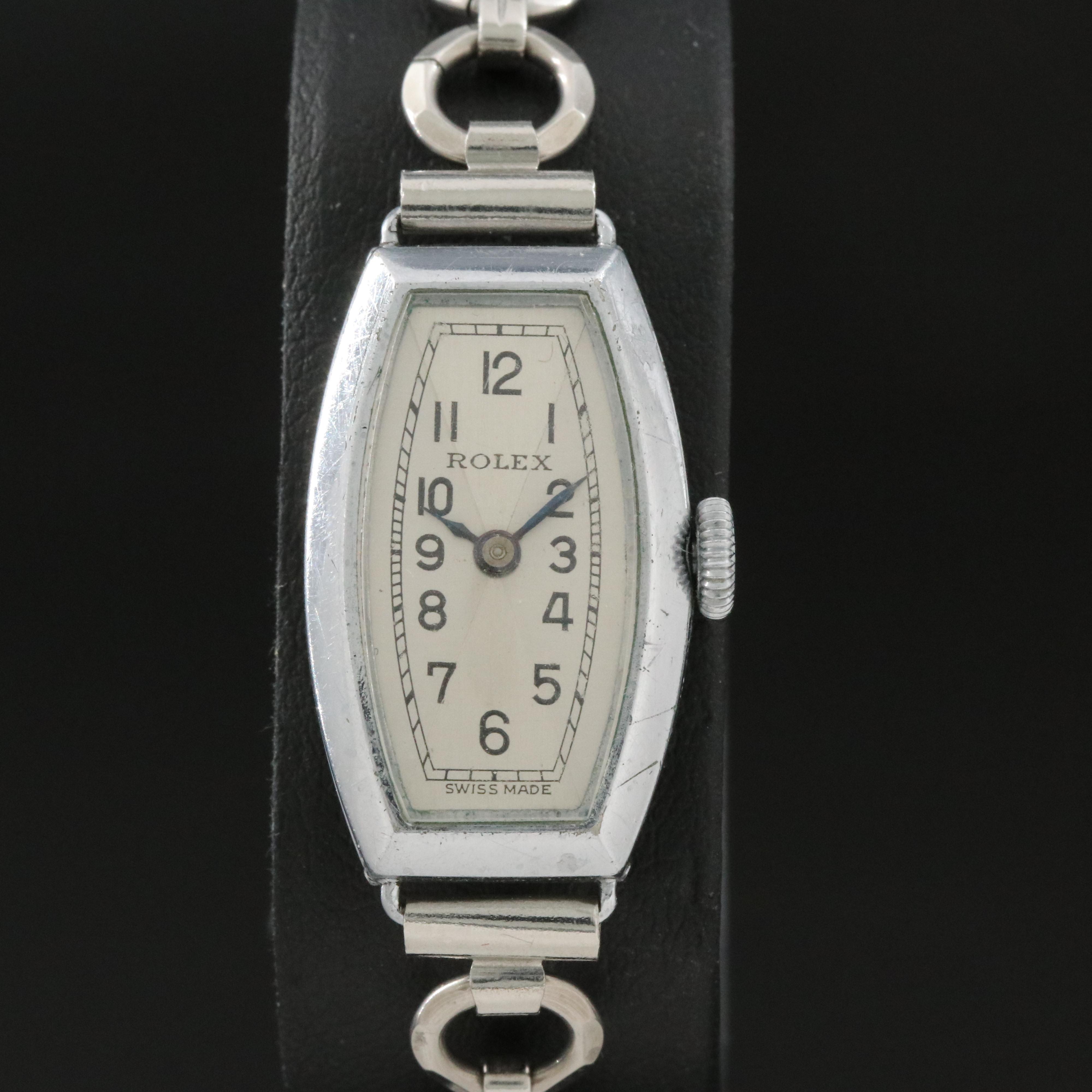 Vintage Rolex Tonneau Shape, Snowite, Hinged Case Watch