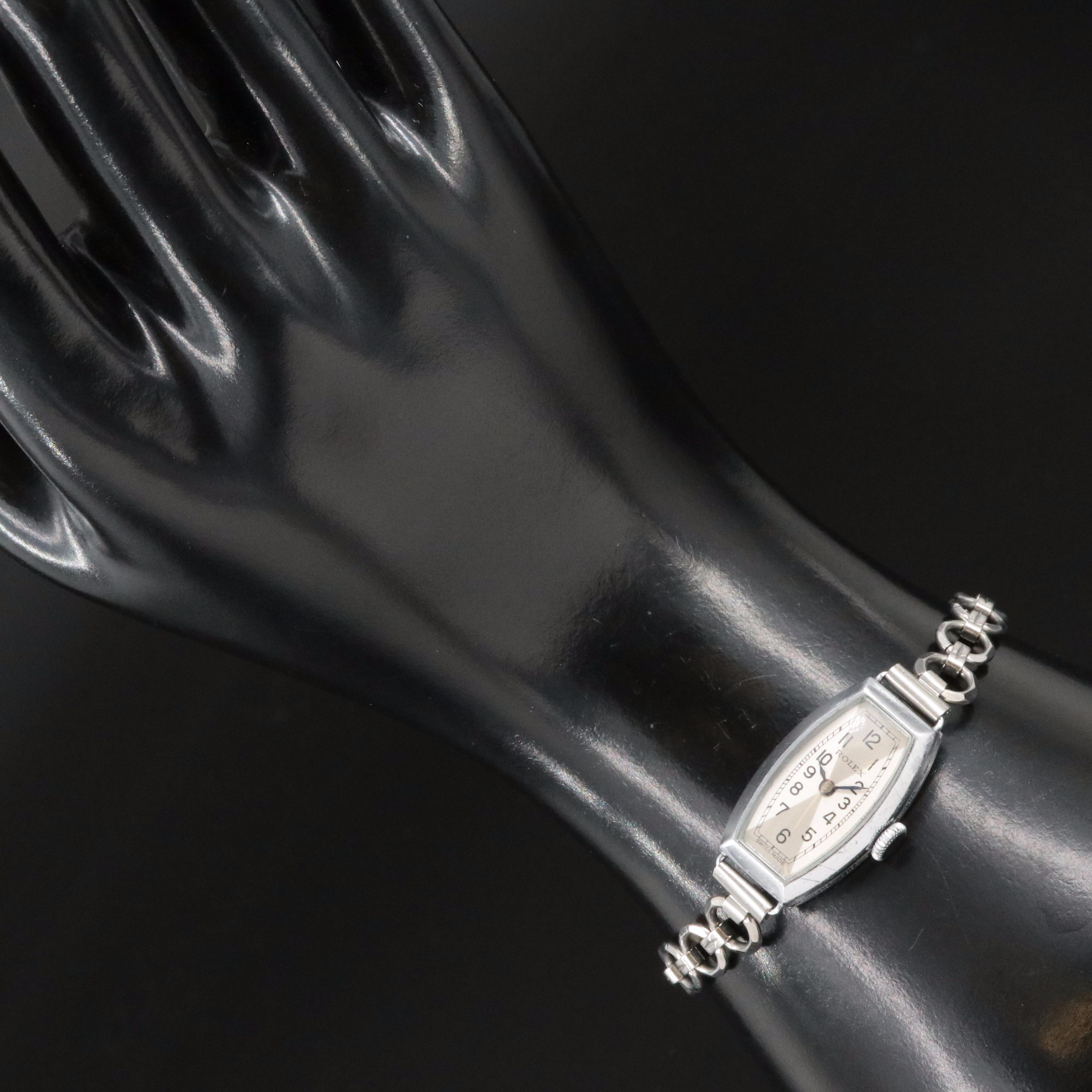 Vintage Rolex Tonneau Shape, Snowite, Hinged Case Watch