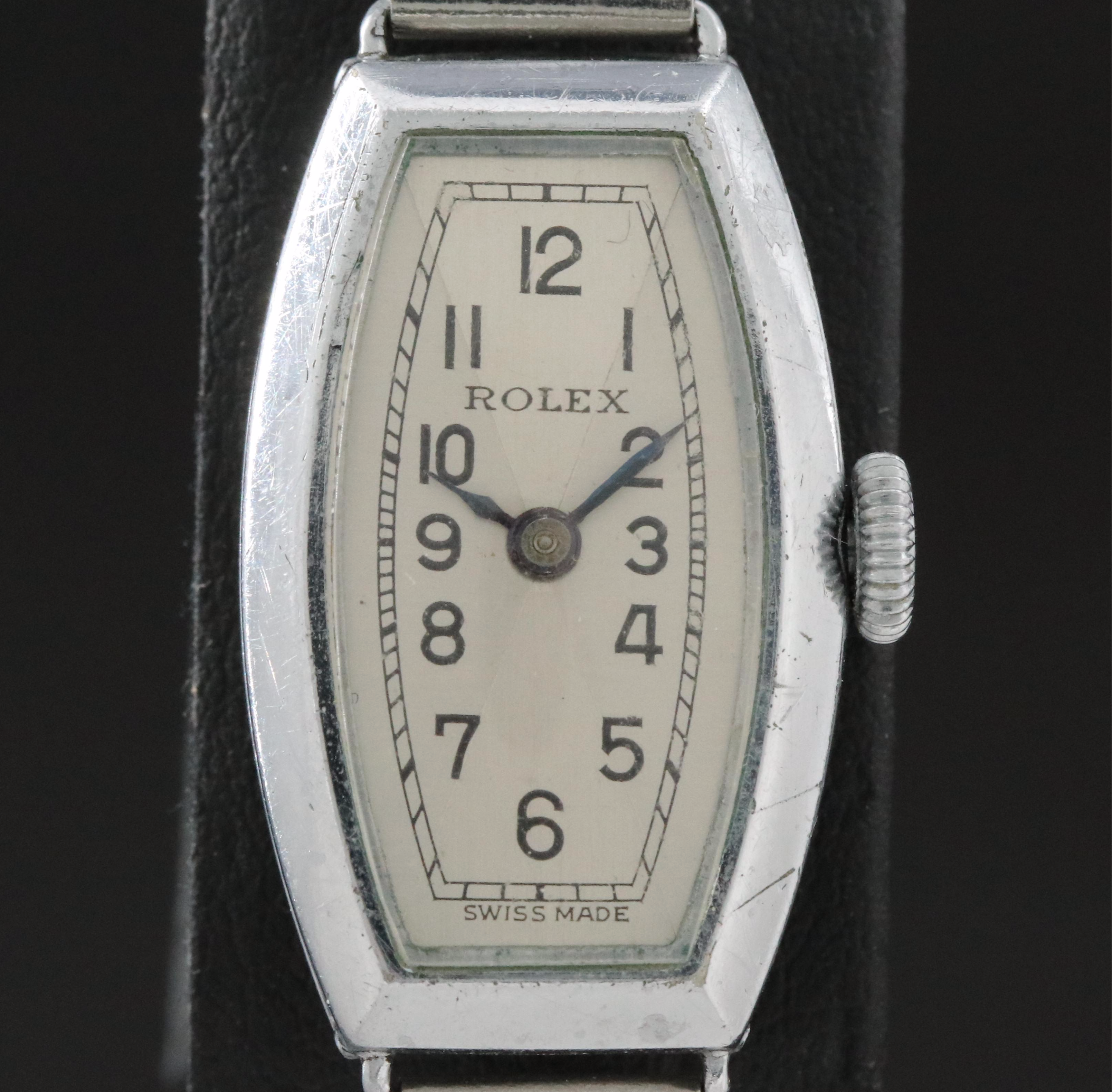 Vintage Rolex Tonneau Shape, Snowite, Hinged Case Watch