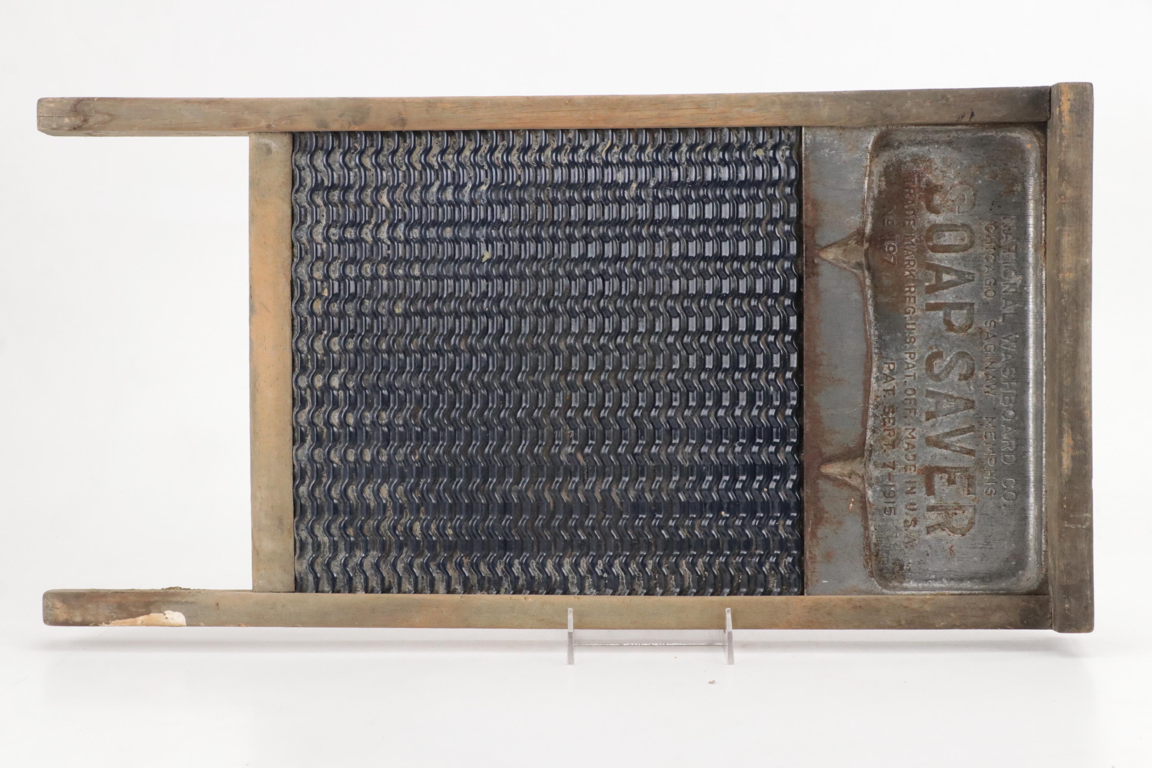 National Washboard Co. "Soap Saver" Washboard with Stoneware Crock and More