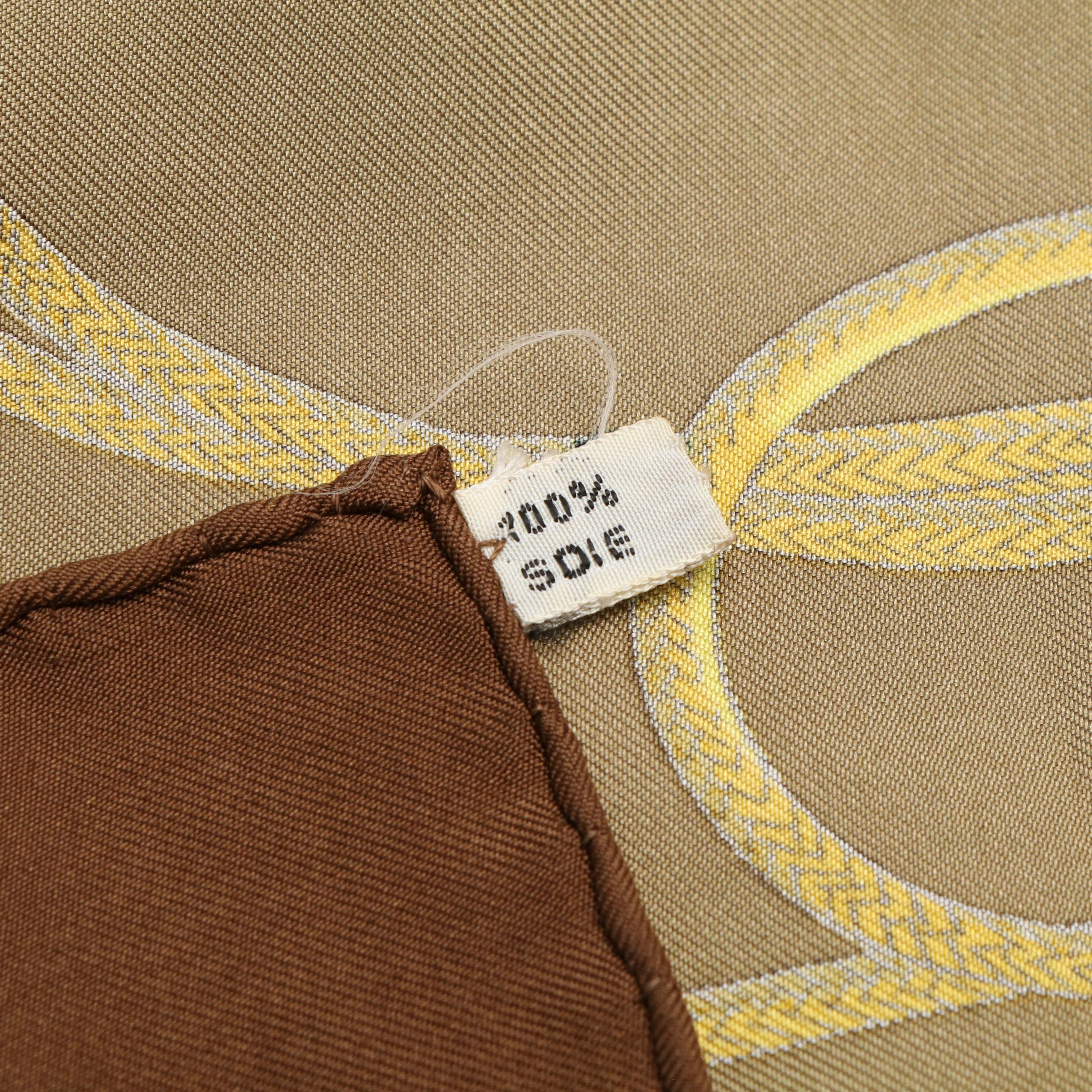 Hermès "Cliquetis" Brown Silk Scarf