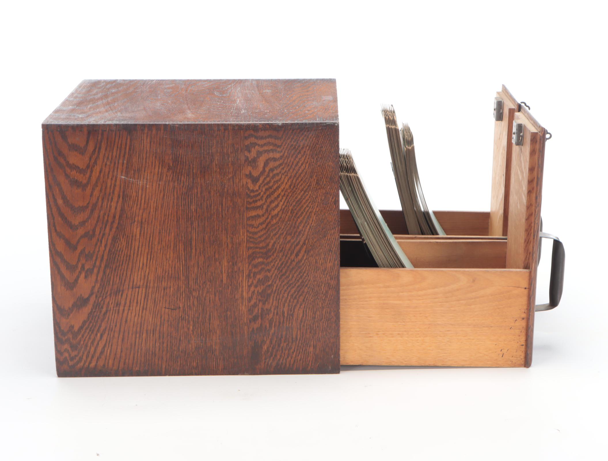 Weis Oak Table Top Double File Cabinet, Early to Mid-20th Century