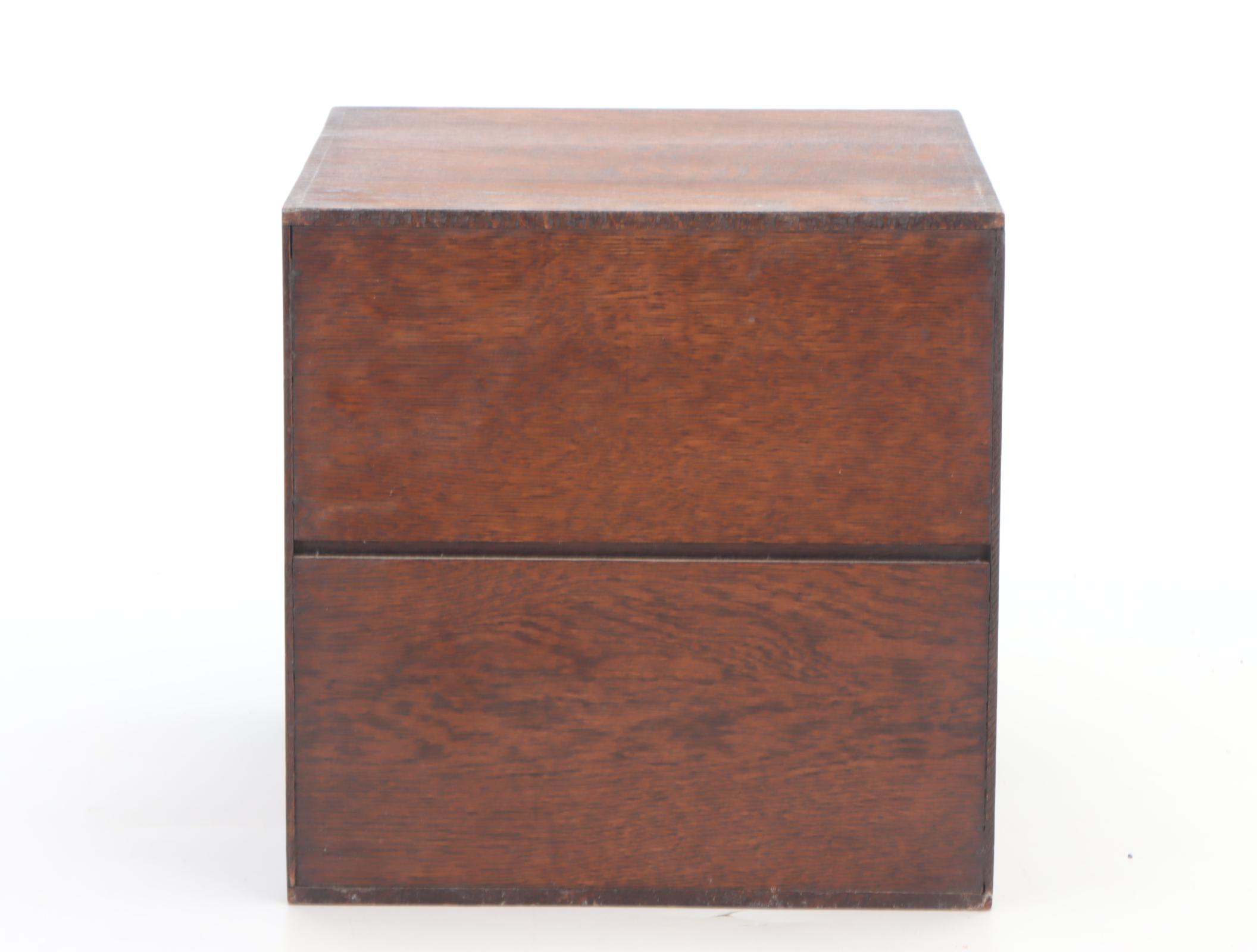 Weis Oak Table Top Double File Cabinet, Early to Mid-20th Century