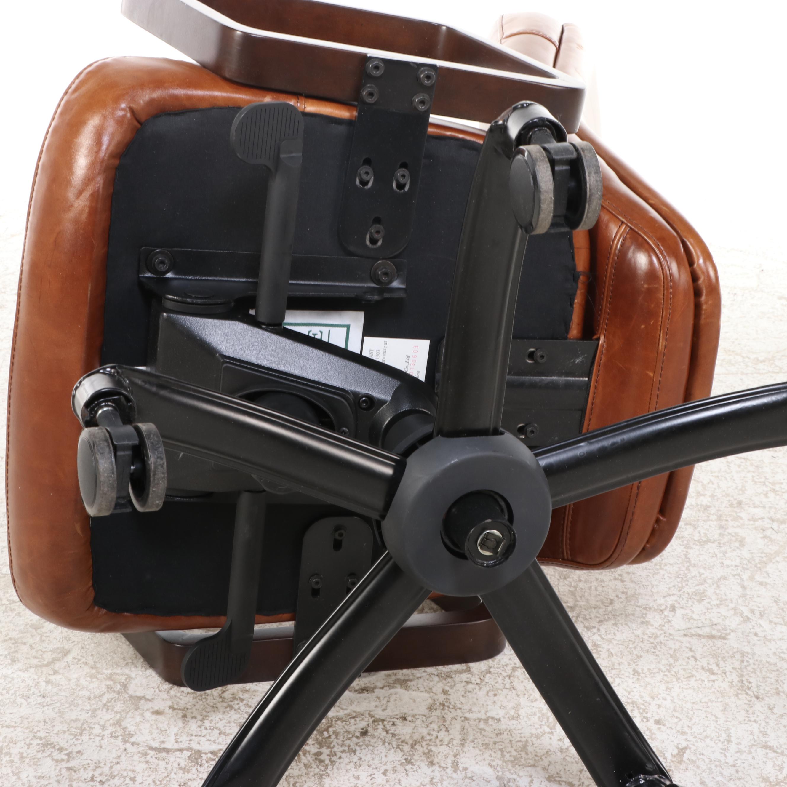 Arhaus Furniture Brown Leather Office Chair