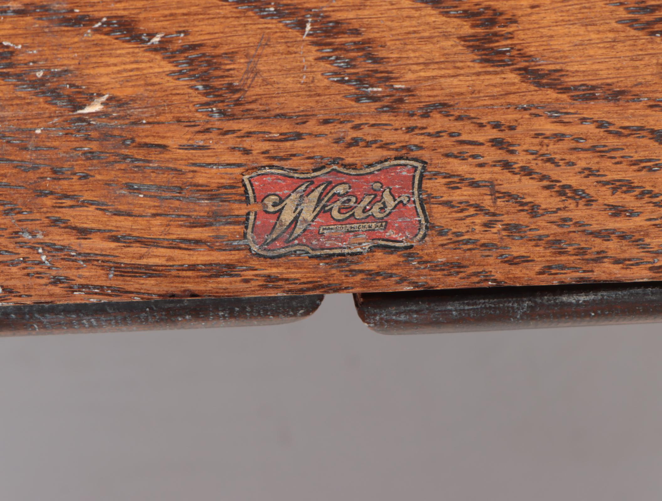 Weis Oak Table Top Double File Cabinet, Early to Mid-20th Century