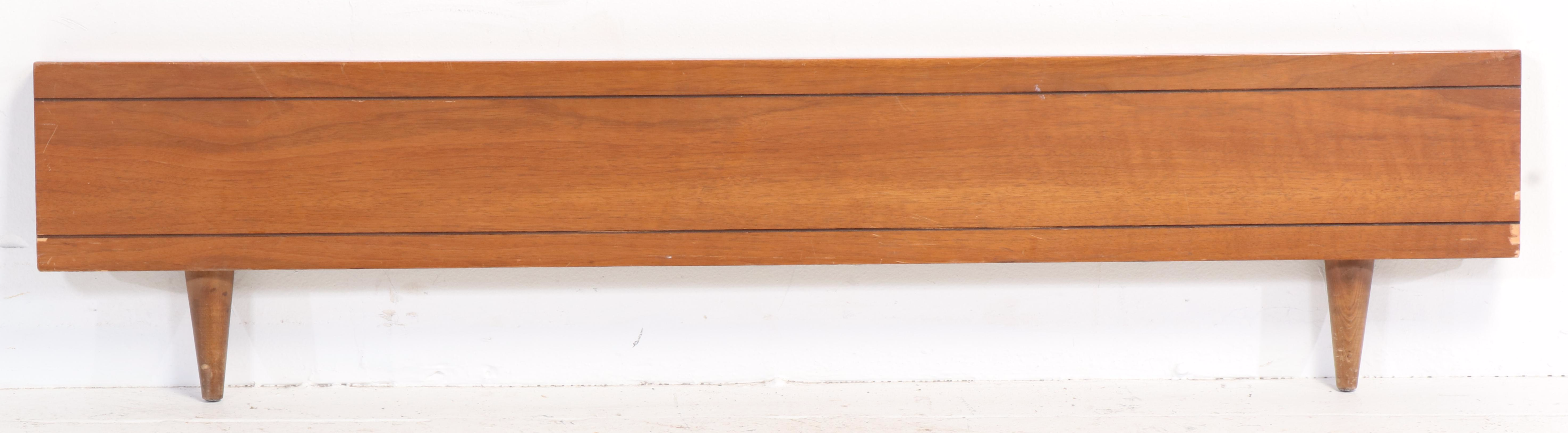 Mid Century Modern Walnut Full Size Bed Frame with Laminate Top Nightstand