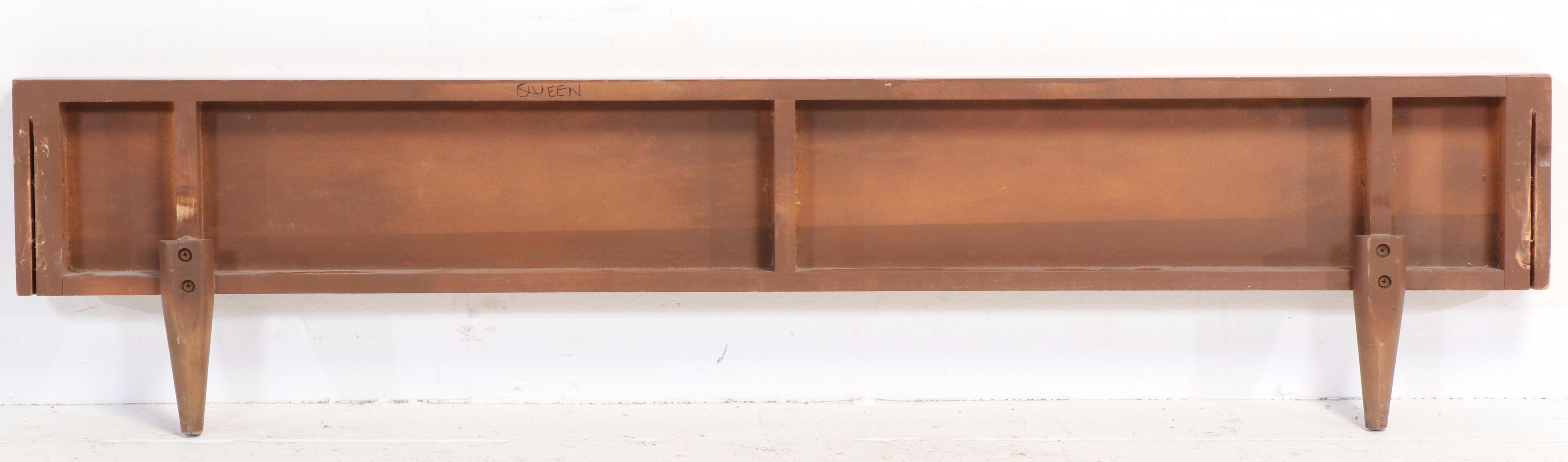 Mid Century Modern Walnut Full Size Bed Frame with Laminate Top Nightstand