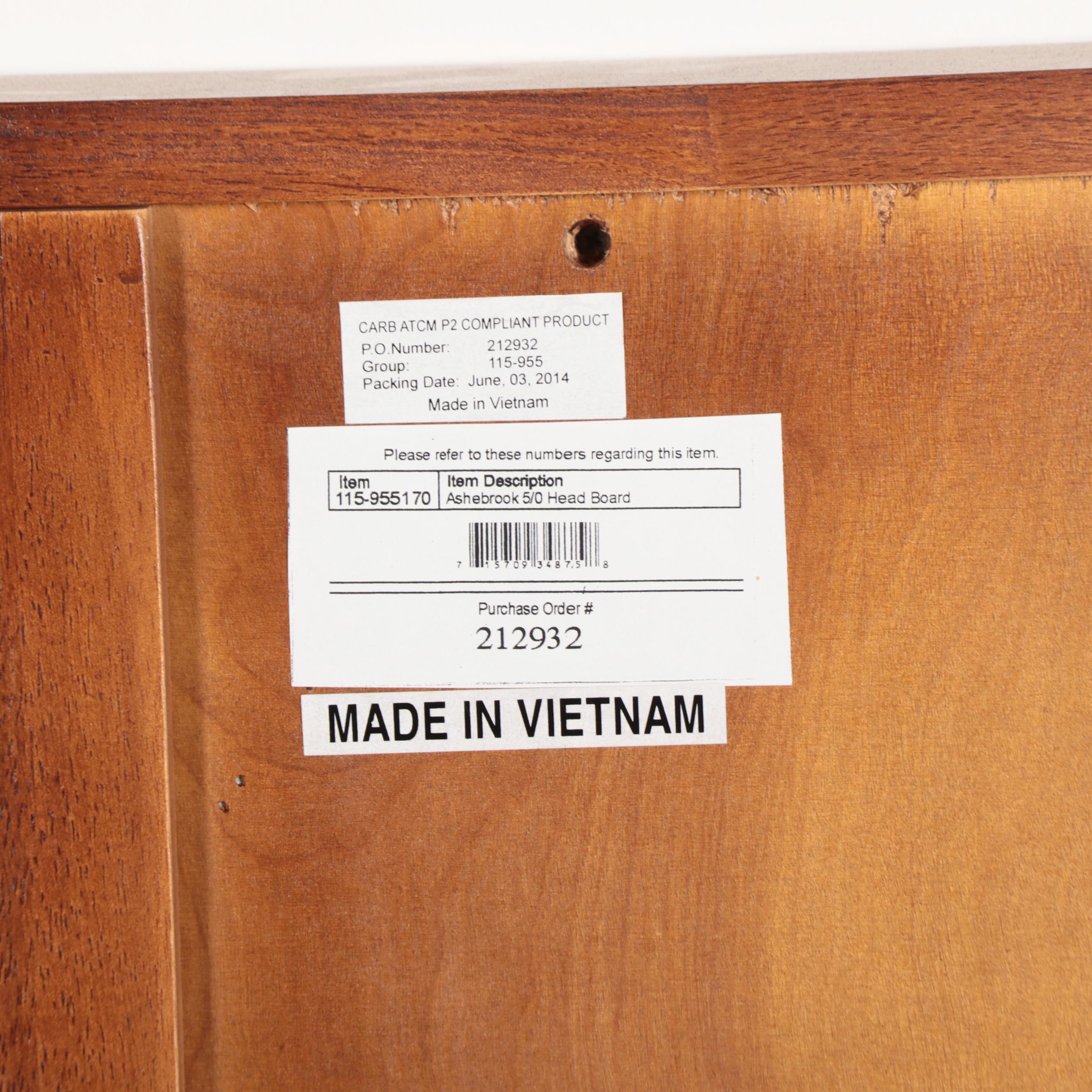 Ashebrook Walnut Finish Queen Headboard with Hollywood Rails