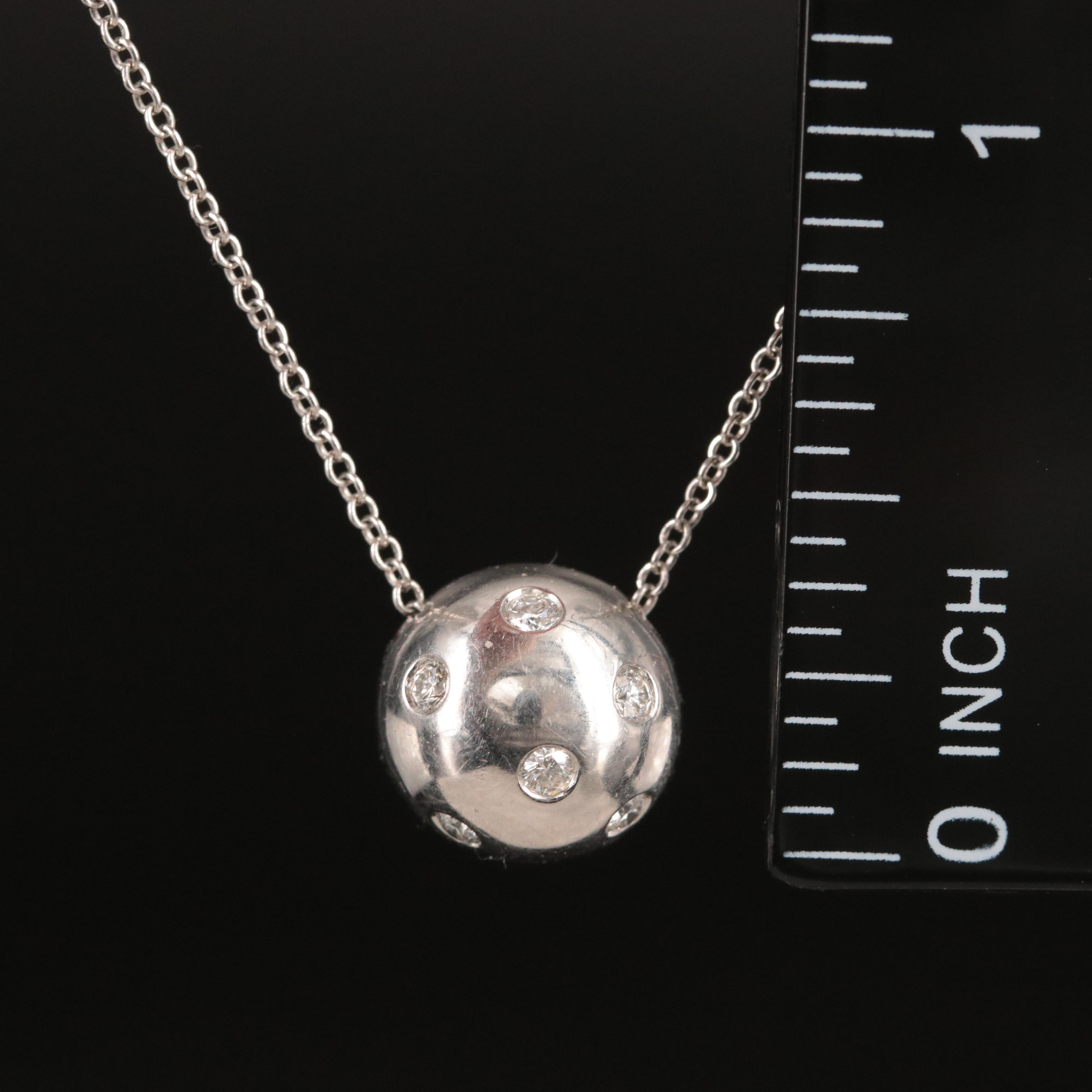 Tiffany & Co. Etoile Platinum 0.18 CTW Diamond Ball Necklace