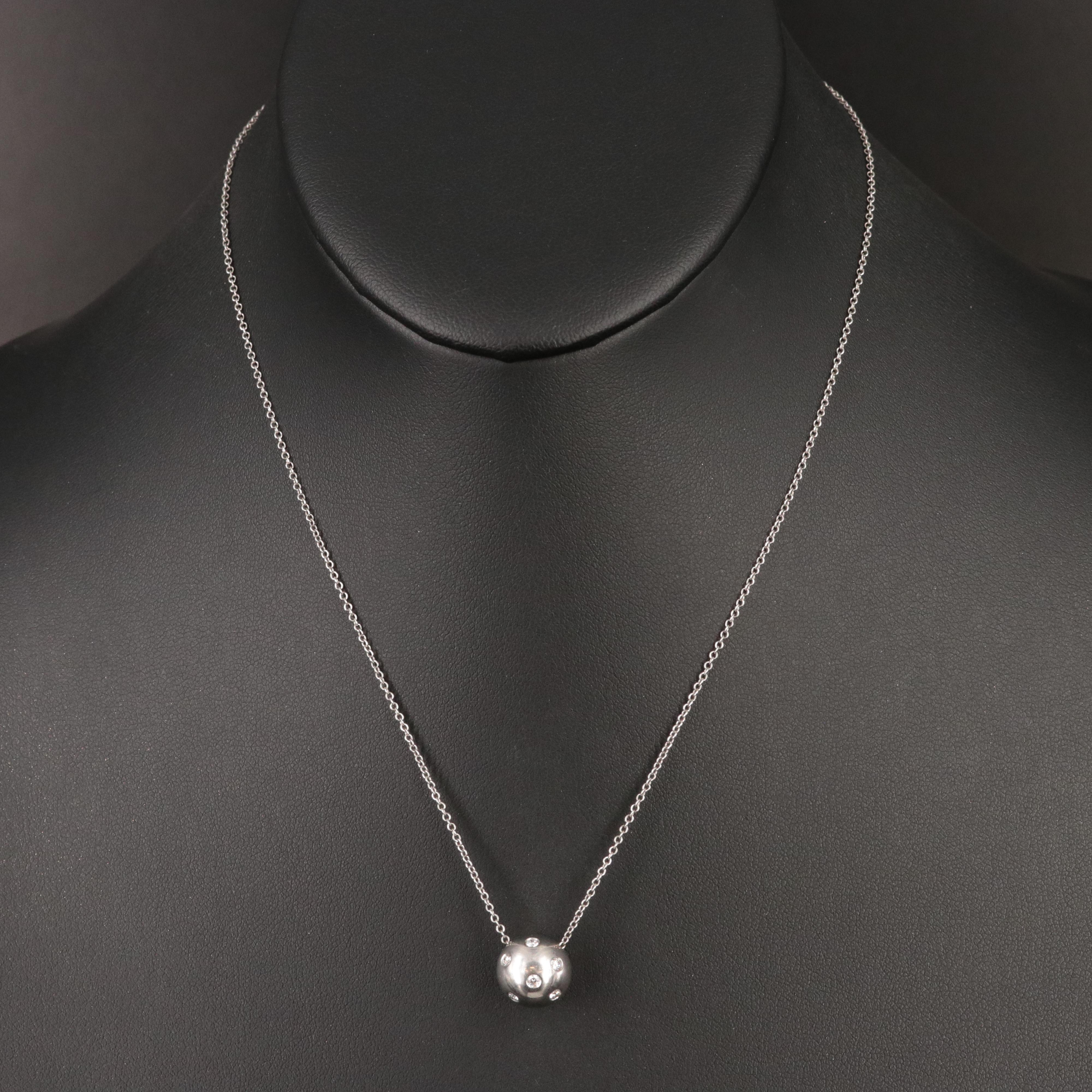 Tiffany & Co. Etoile Platinum 0.18 CTW Diamond Ball Necklace