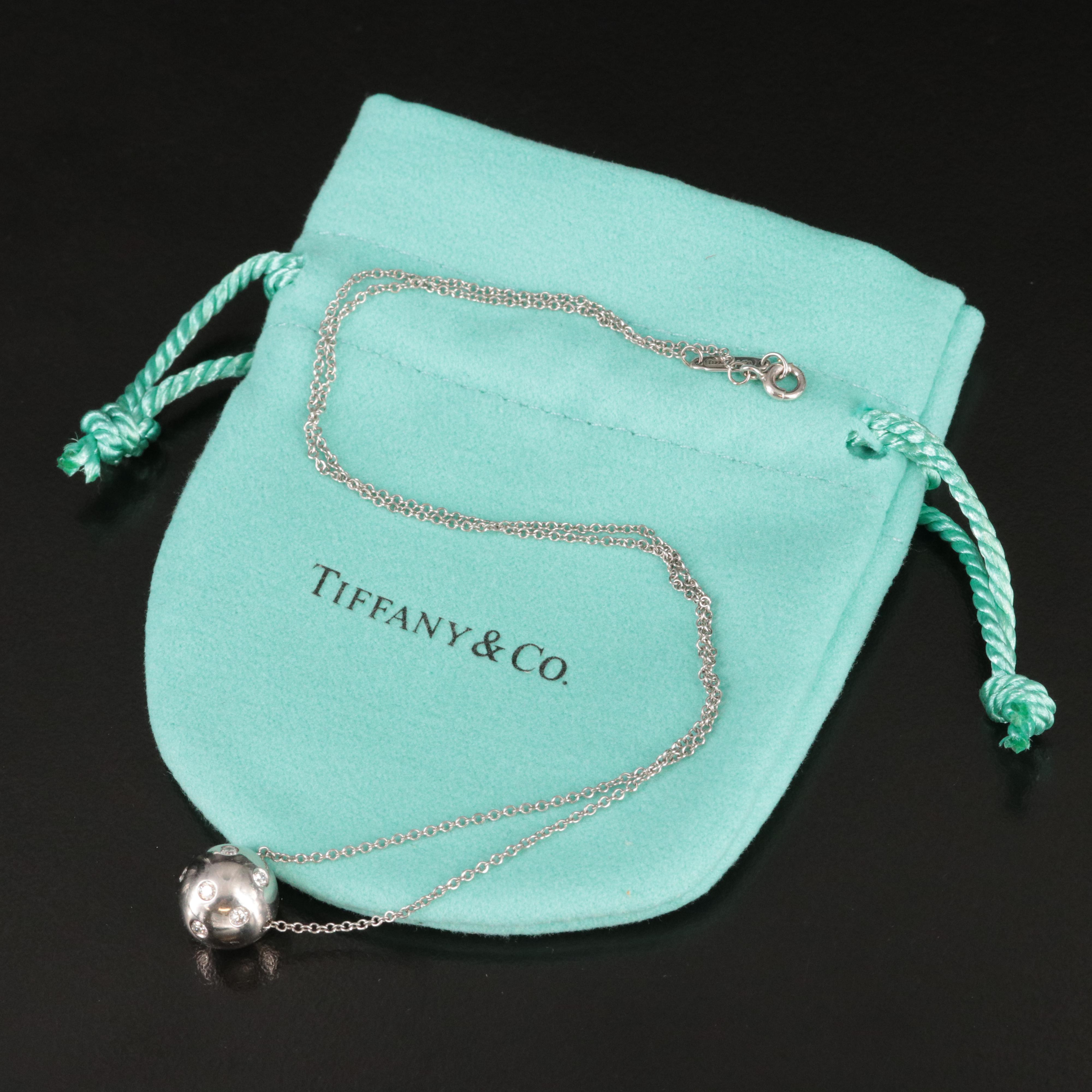 Tiffany & Co. Etoile Platinum 0.18 CTW Diamond Ball Necklace