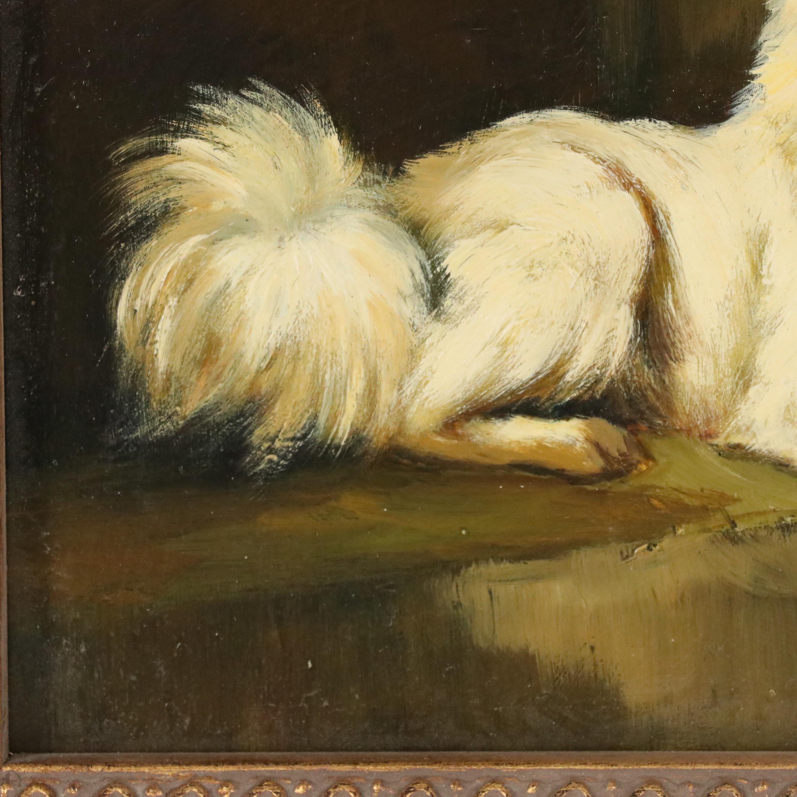 Somoyed Dog Portrait Oil Painting After John Emms "Minnie"