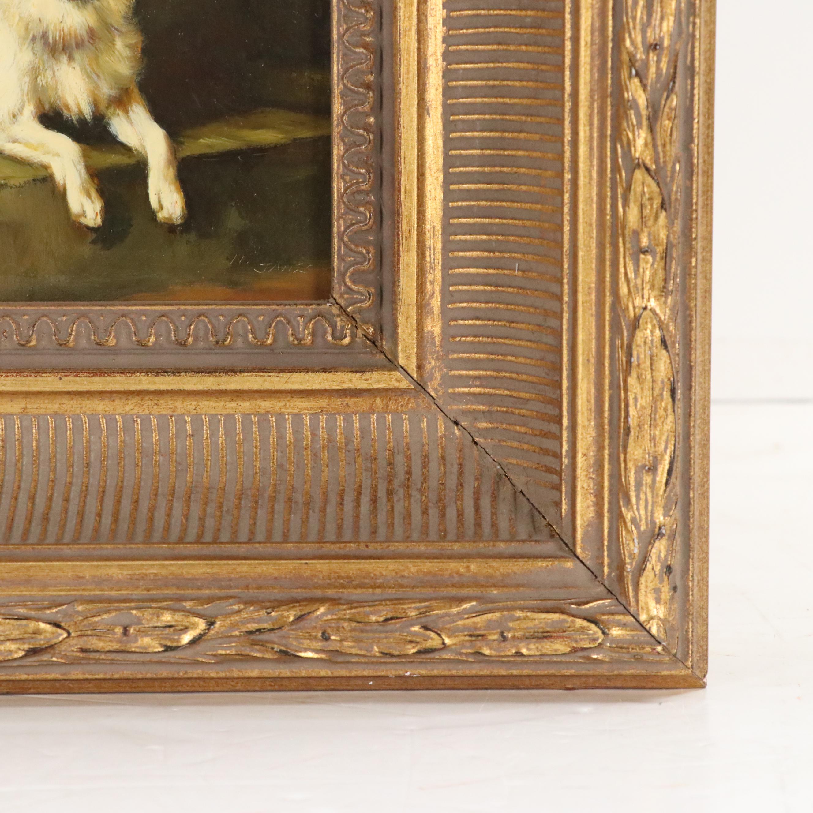 Somoyed Dog Portrait Oil Painting After John Emms "Minnie"