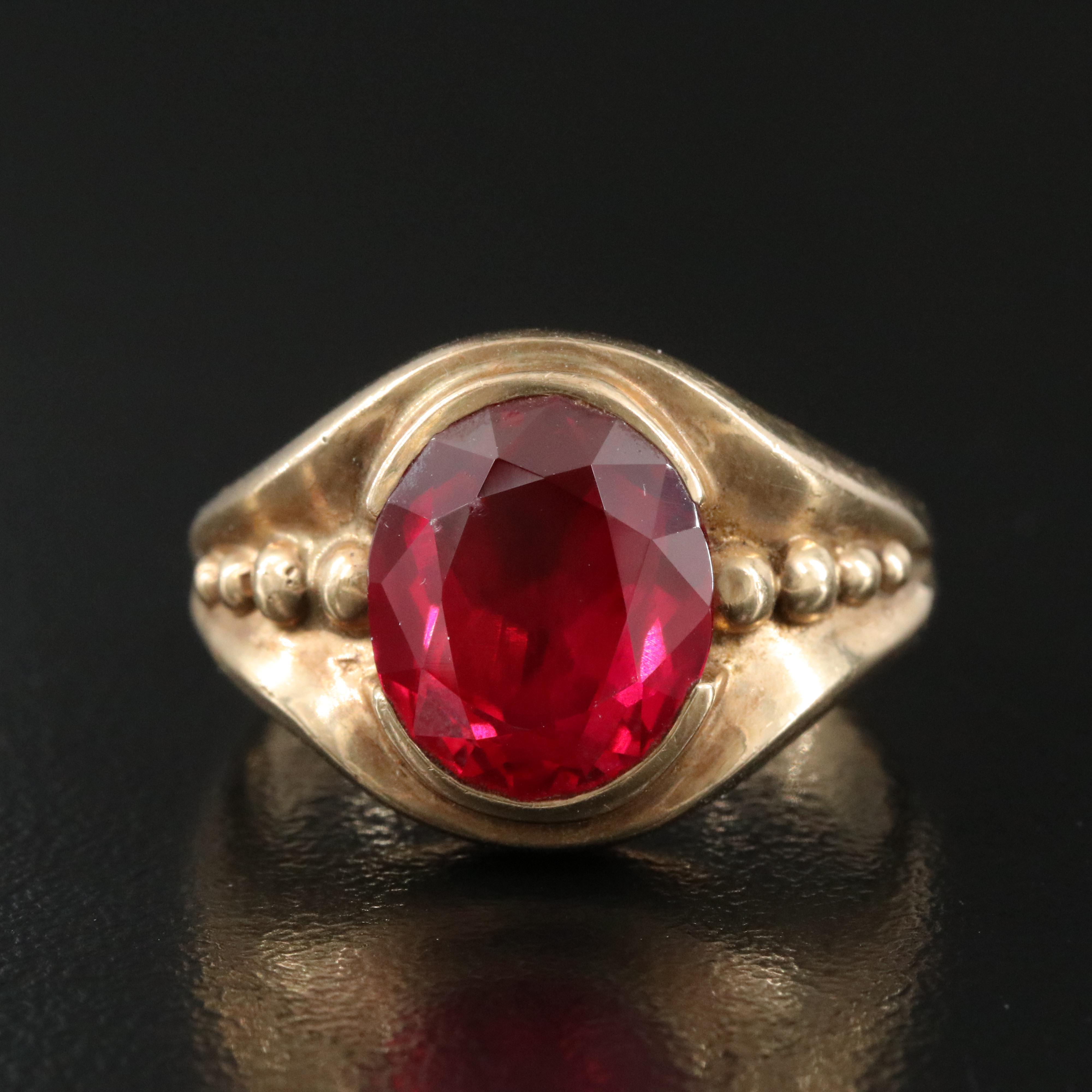 Vintage 10K Ruby Solitaire Ring