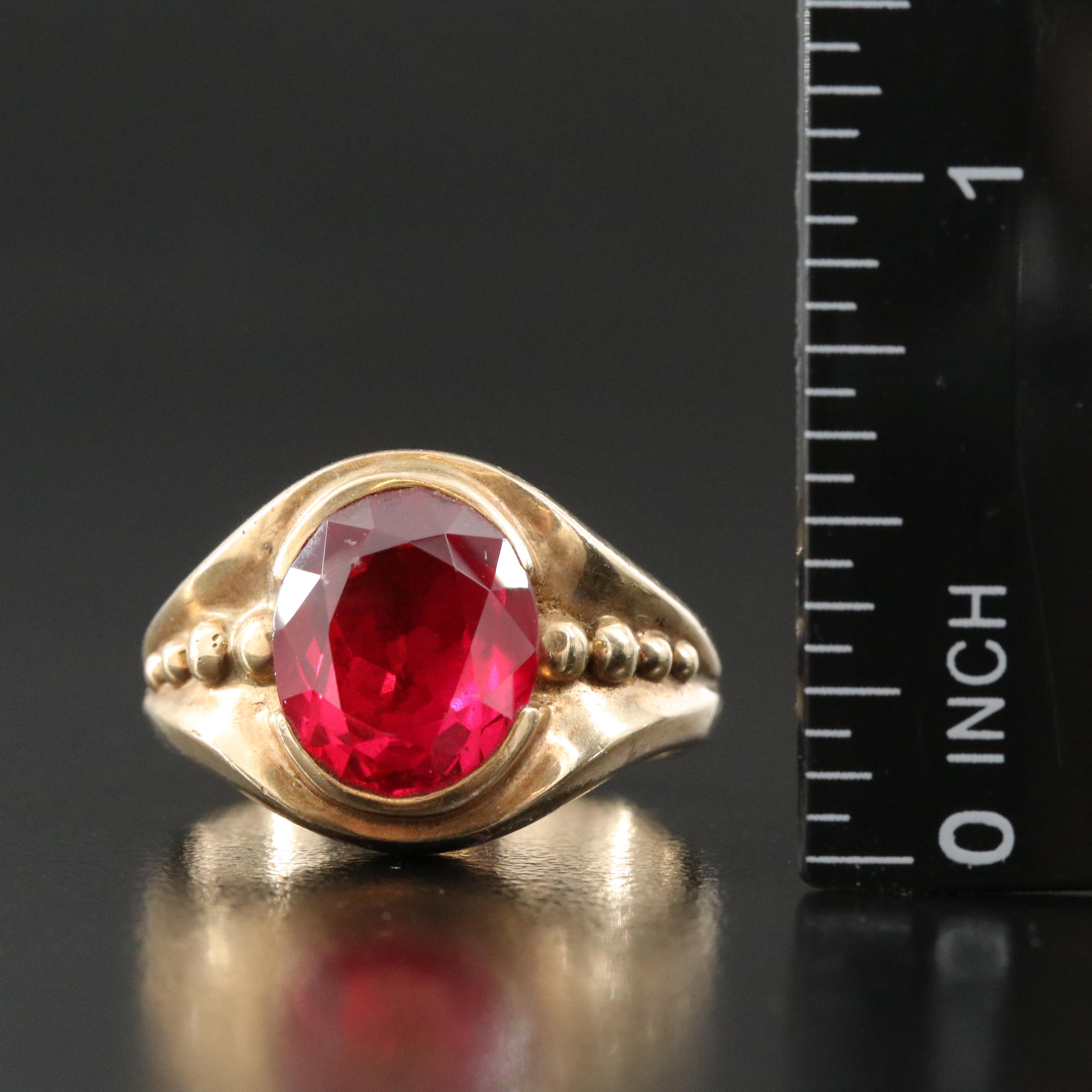 Vintage 10K Ruby Solitaire Ring