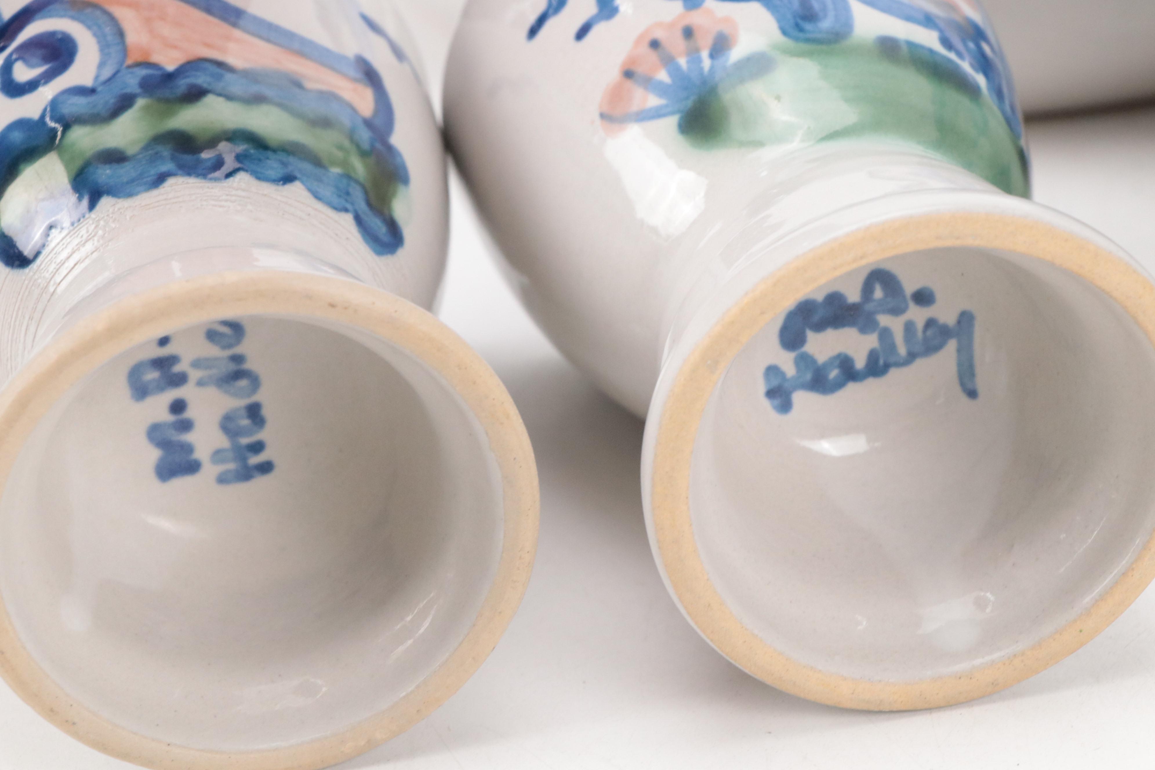 M.A. Hadley "Country Scene", "Ship & Whale", and "Bouquet" Stoneware Dinnerware