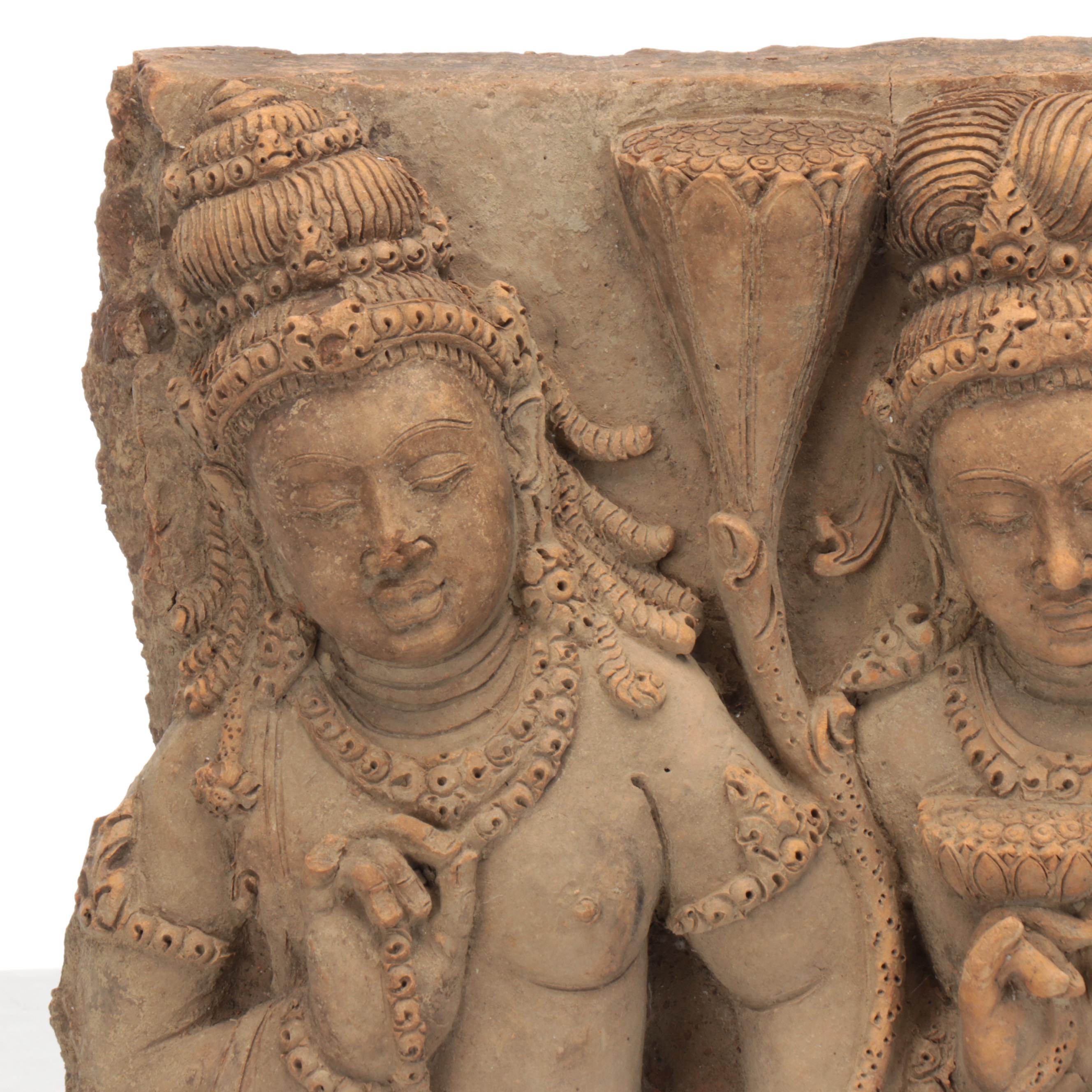 Cambodian Terracotta Temple Frieze Fragment, Early 20th Century