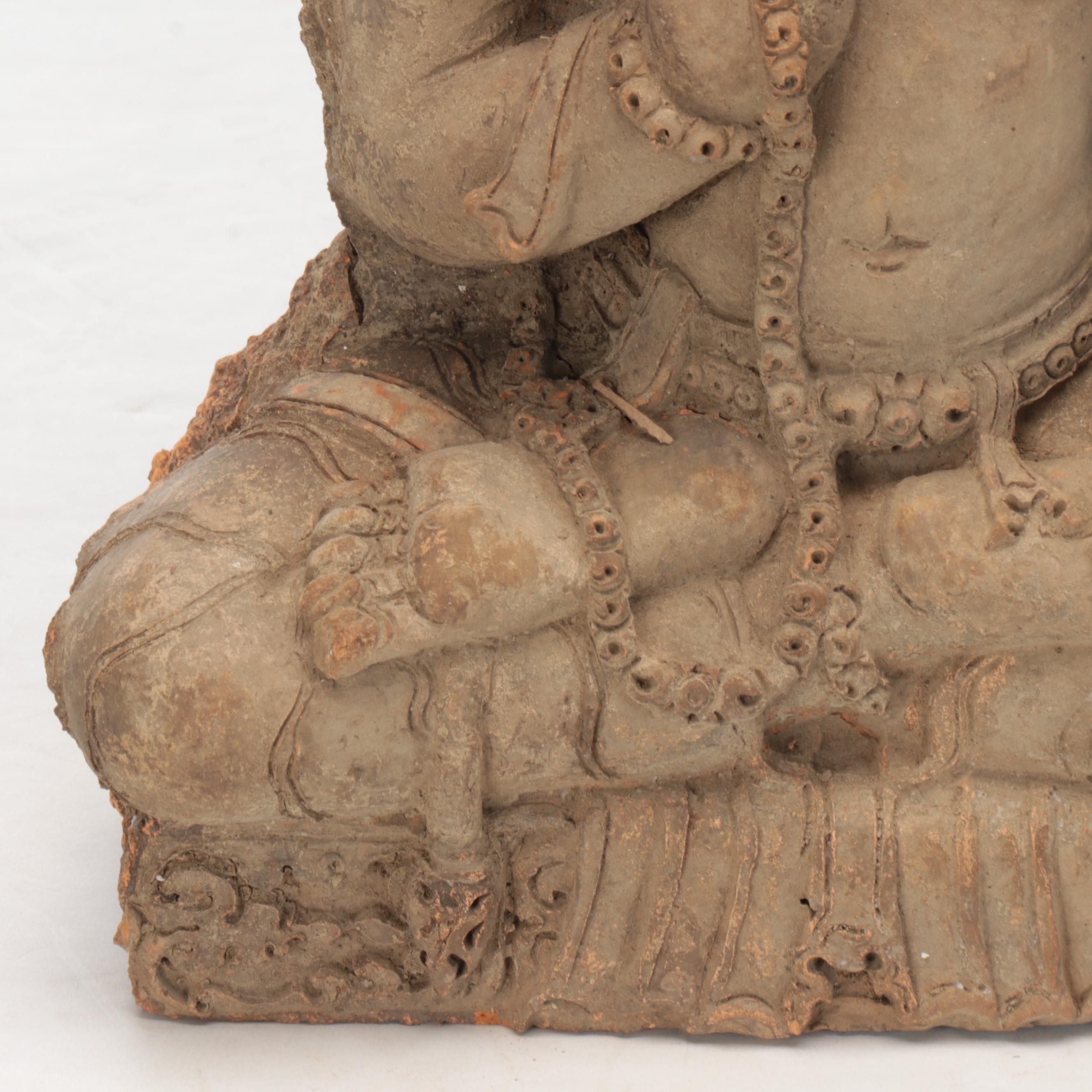 Cambodian Terracotta Temple Frieze Fragment, Early 20th Century