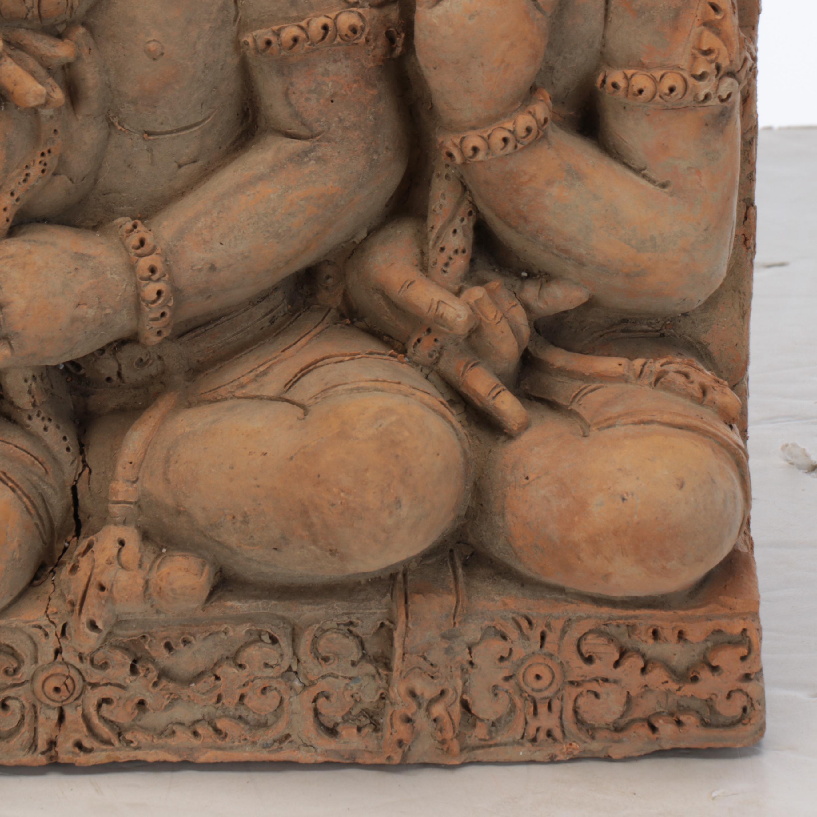 Cambodian Terracotta Temple Frieze Fragment, Early 20th Century