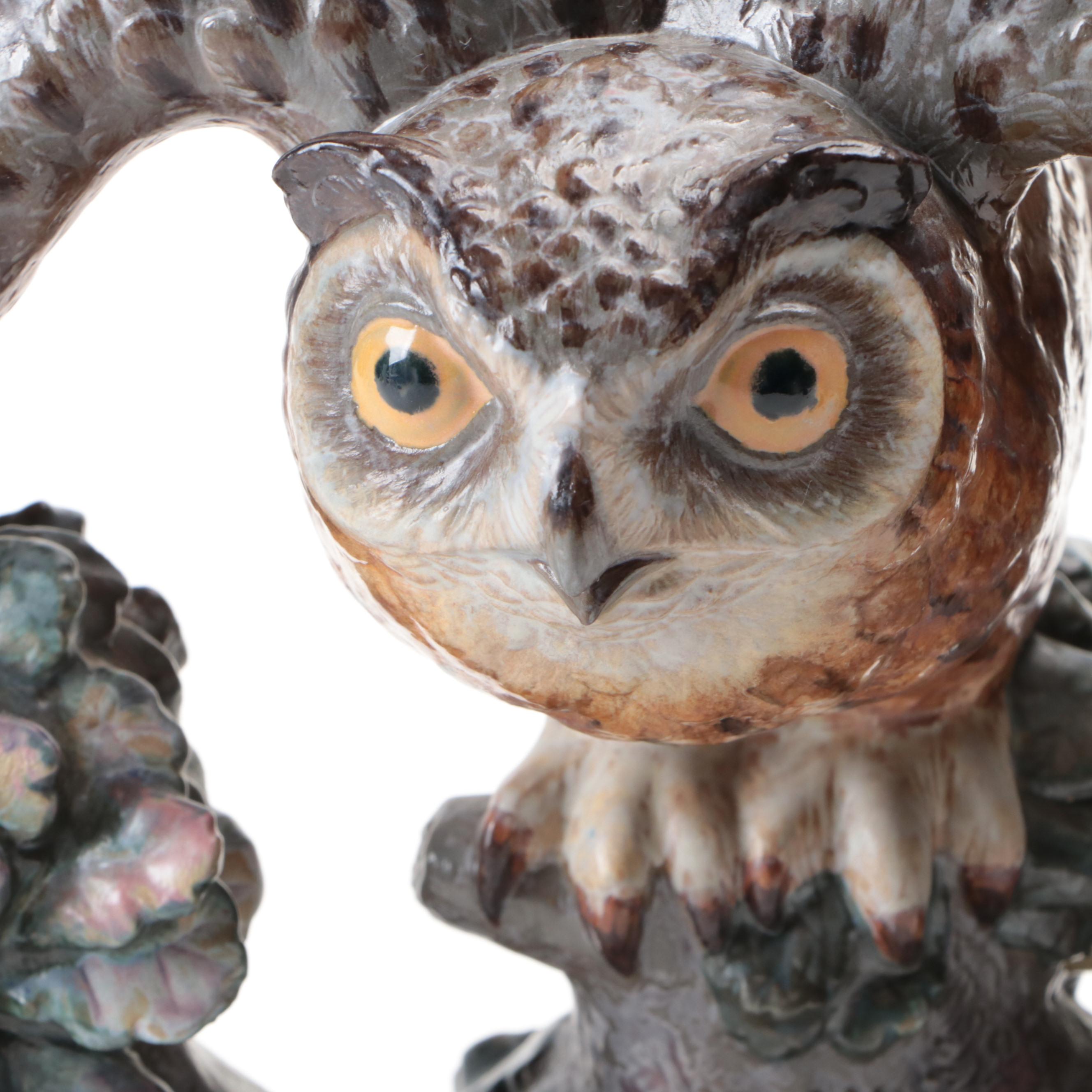 Lladró Limited Edition "Eagle Owls" Figurine Designed by Antonio Ballester