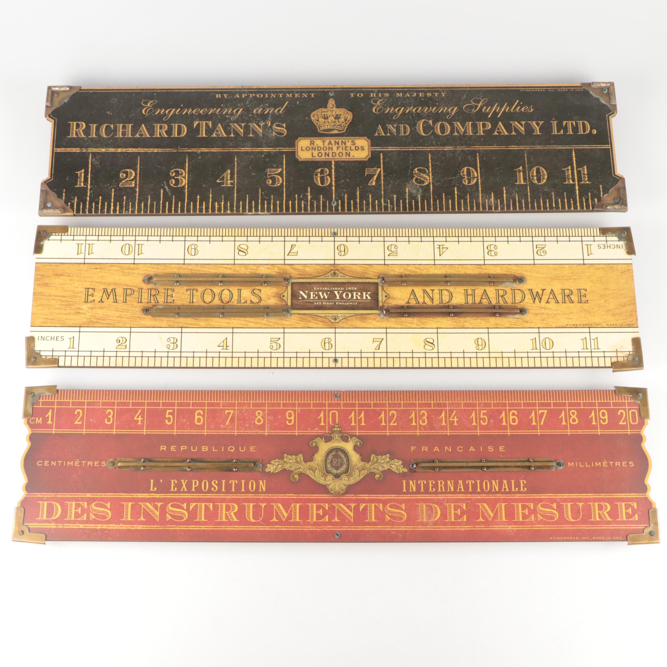 Timeworks Victorian Style English and French Decorative Ruler Wall Hangings