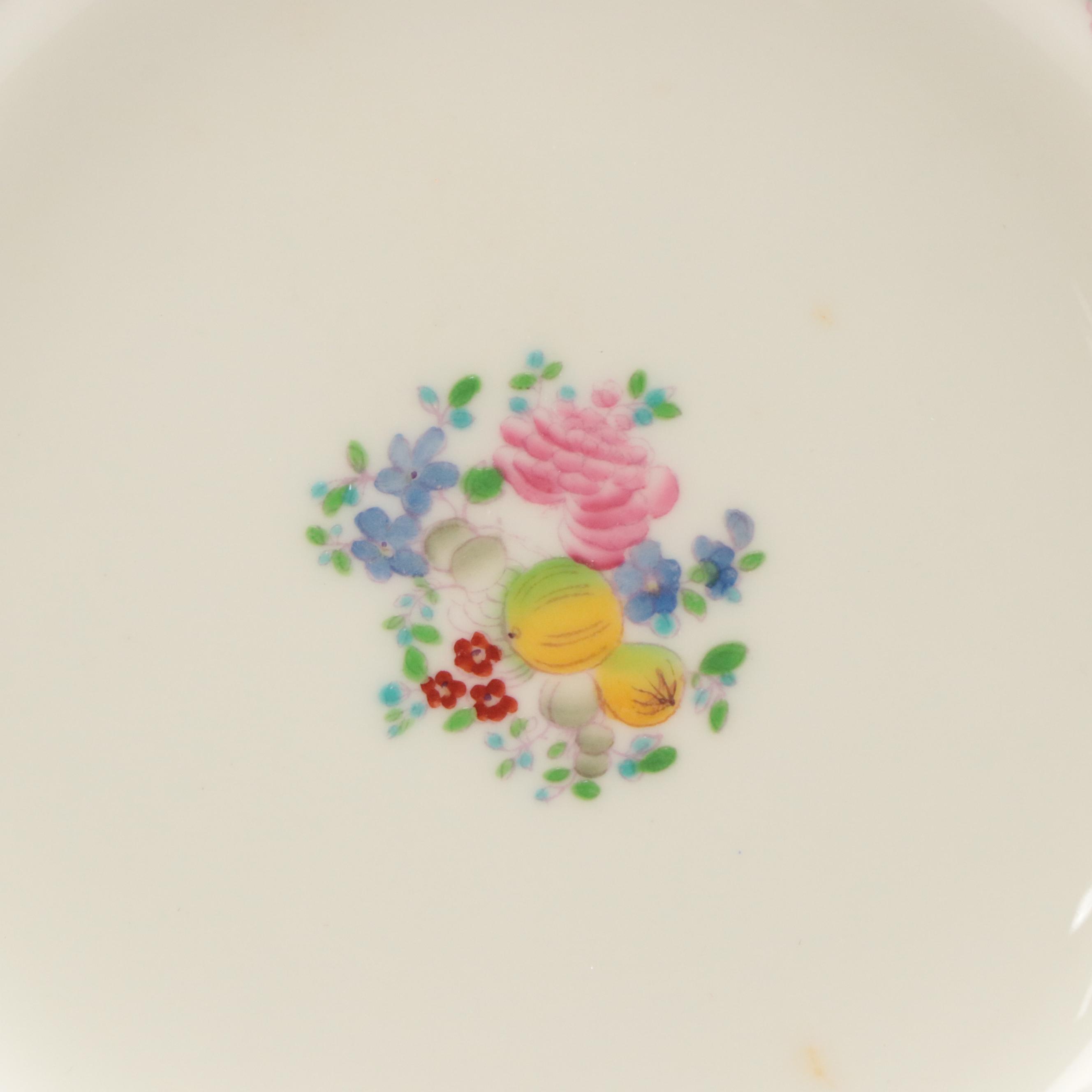 Minton Floral and Garland Motif Ceramic Salad Plates, Late 19th/Early 20th C.