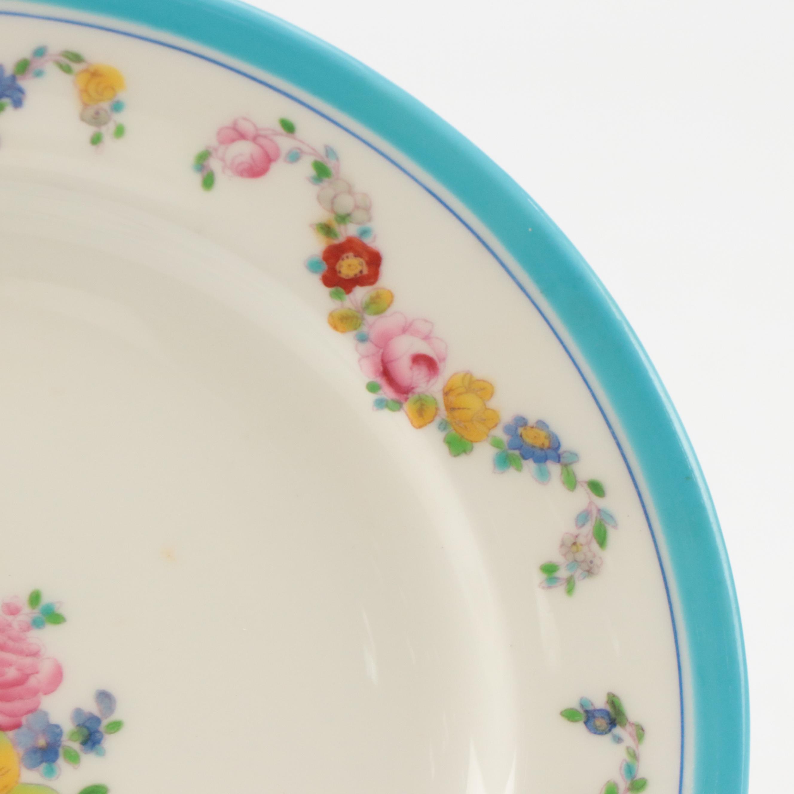 Minton Floral and Garland Motif Ceramic Salad Plates, Late 19th/Early 20th C.